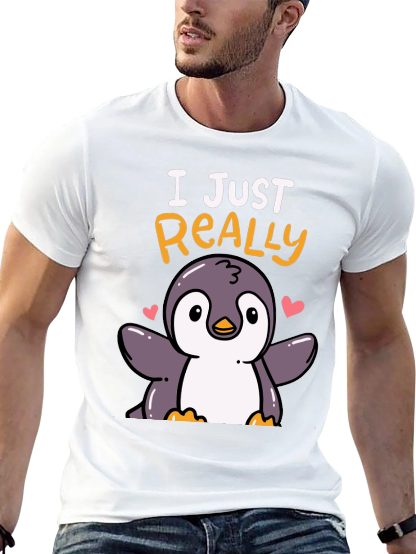 Black Cute Penguin T-Shirt - I Just Really Love Penguins view 13