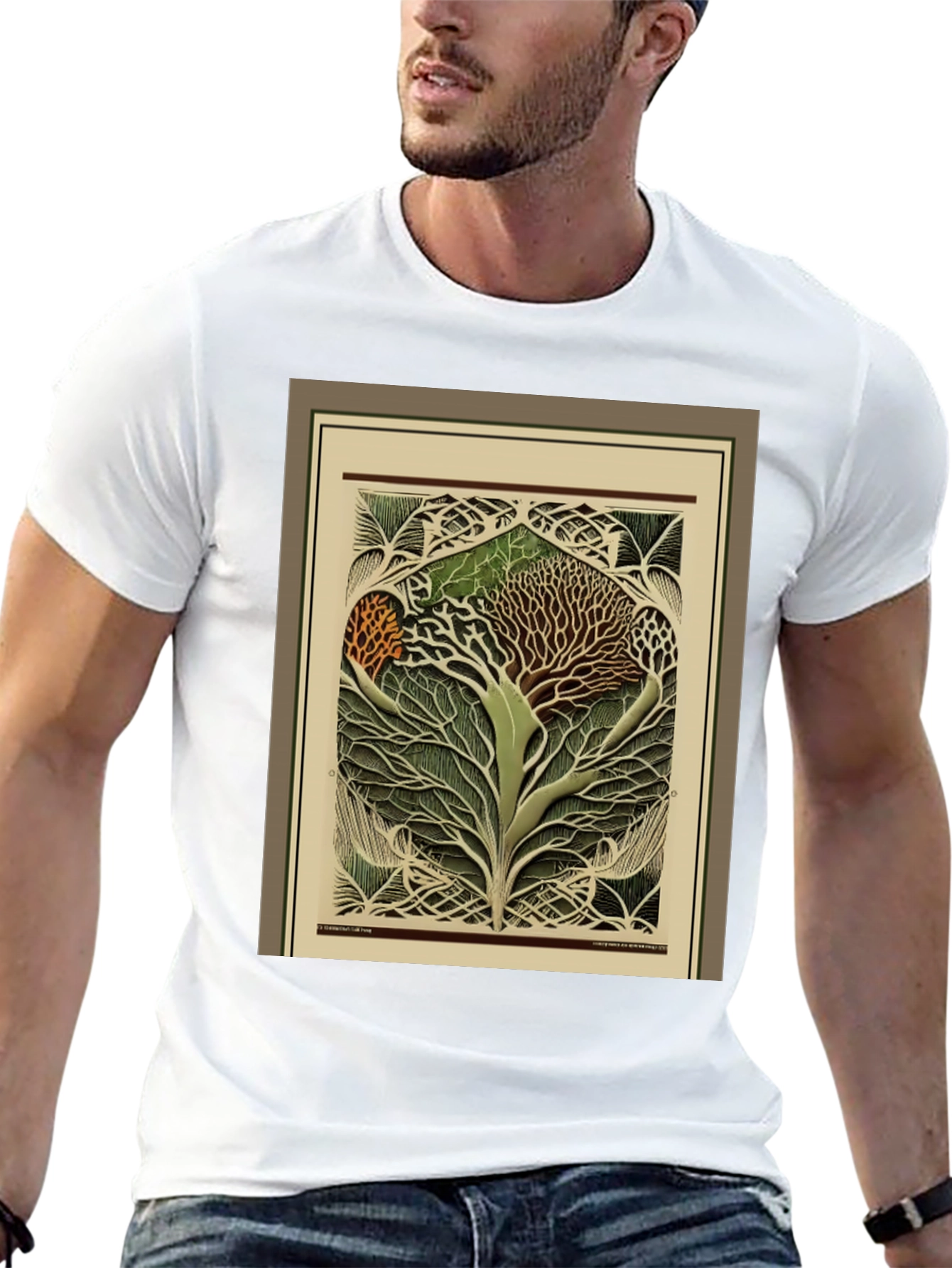 Black Arboreal Art Tee - Unique Tree of Life Design view 13