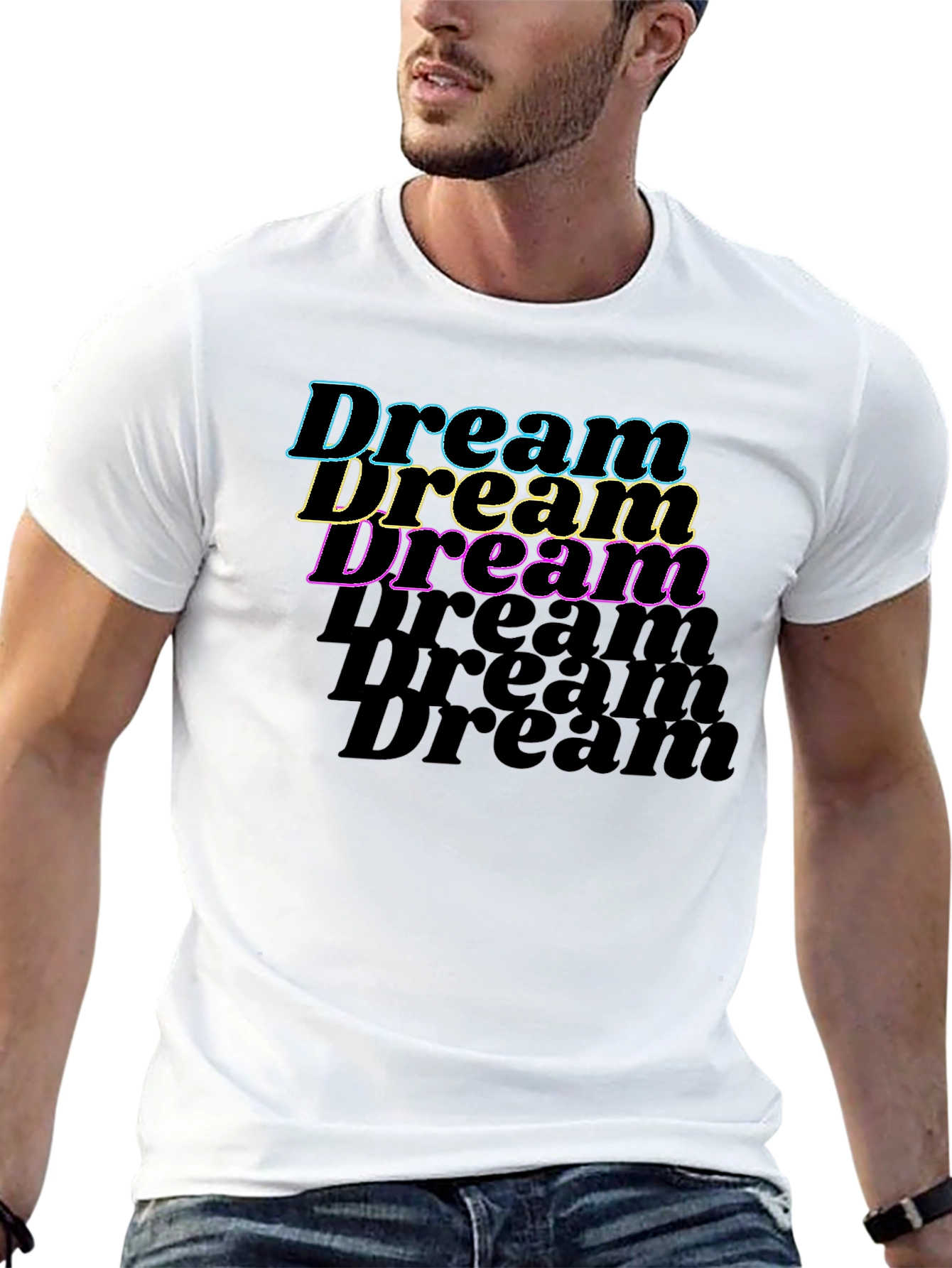 Black Dream Text Graphic Black T-Shirt view 13