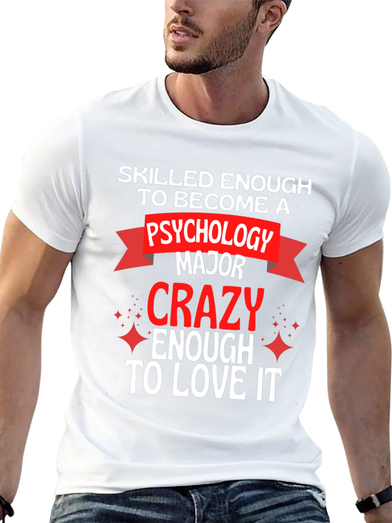 Black Psychology Major T-Shirt - Skilled & Crazy Enough view 13