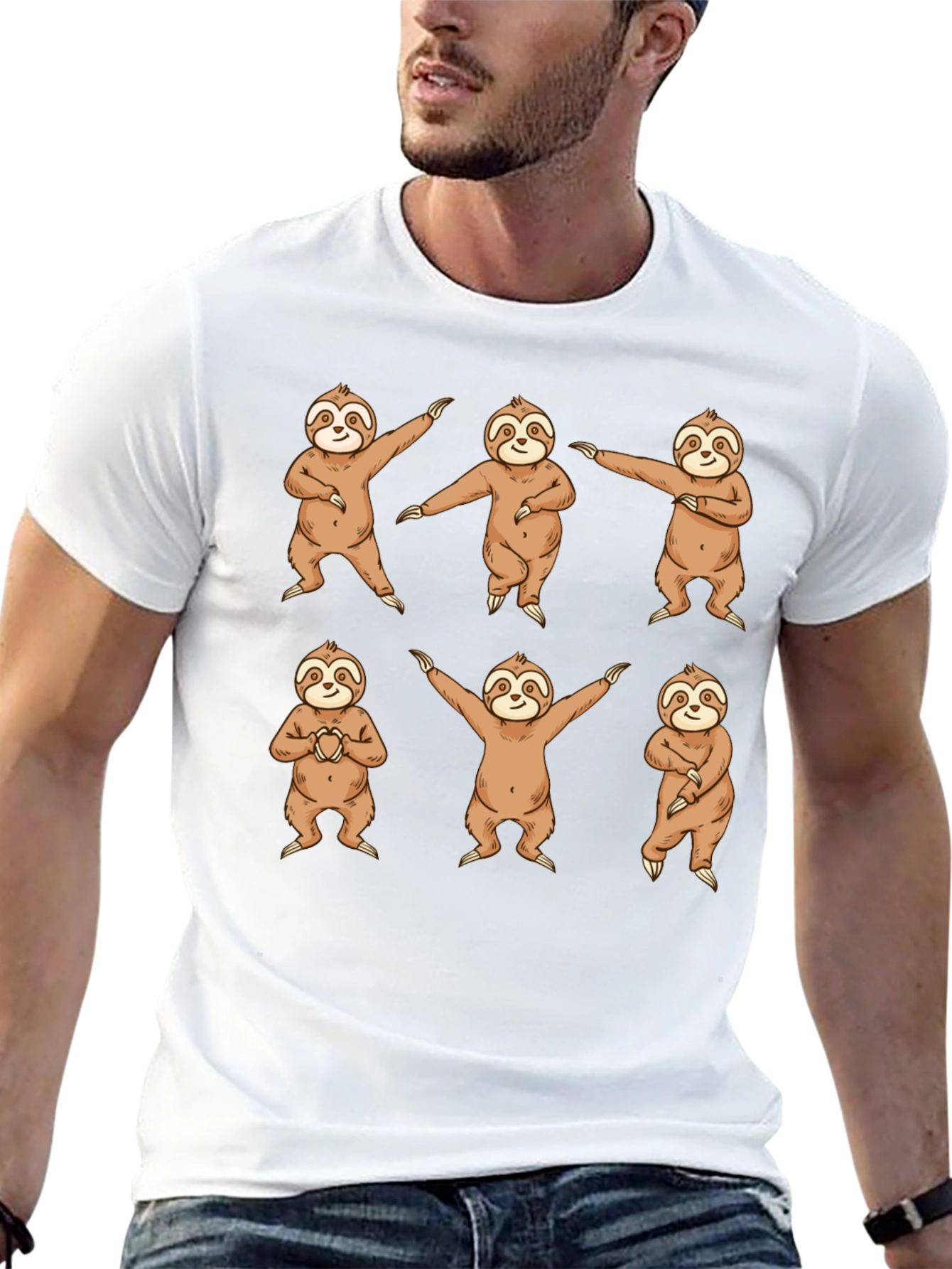Black Dancing Sloth Graphic Tee - Fun & Comfy view 13