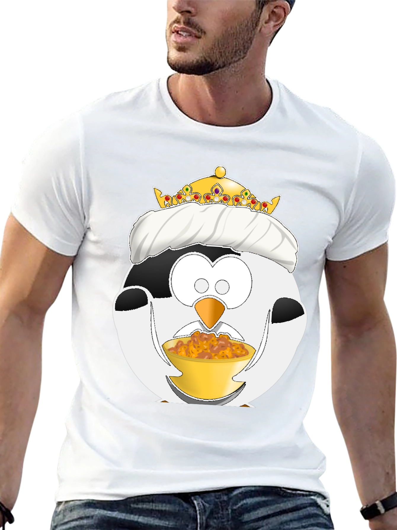 Funny Penguin King Graphic T-Shirt - 13
