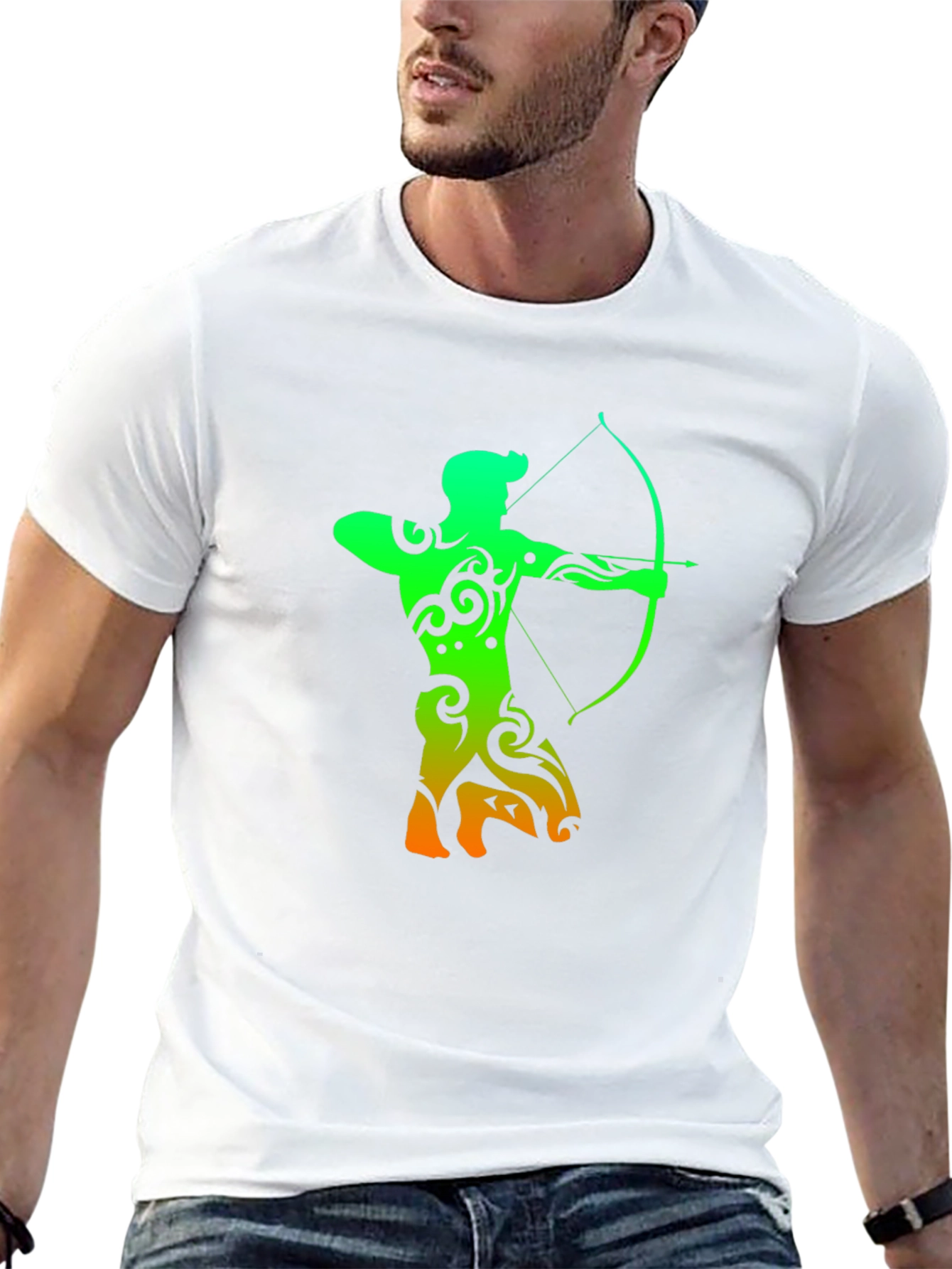 Black Archery Silhouette Graphic T-Shirt - Cool Archer Design view 13