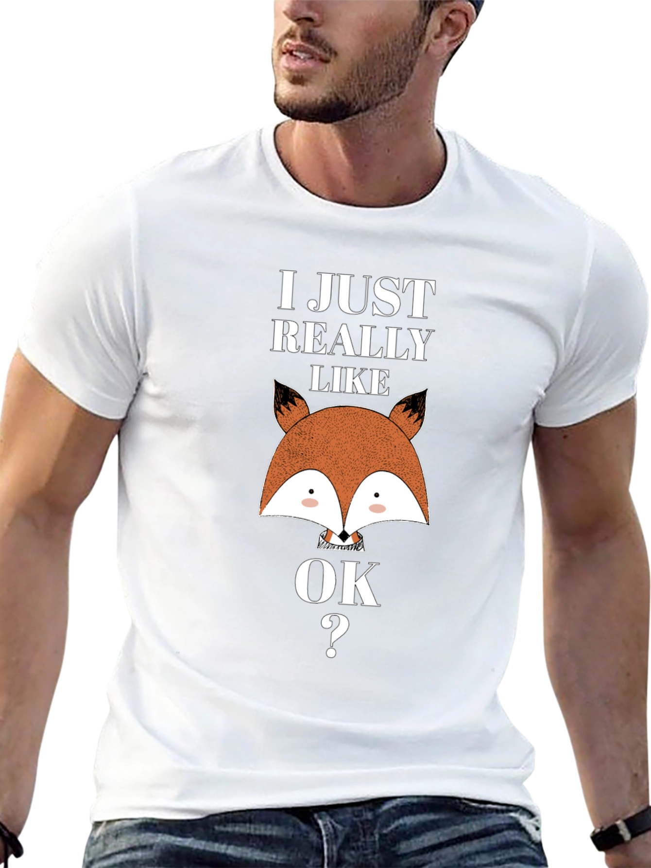 Black I Just Really Like Foxes OK T-Shirt view 13