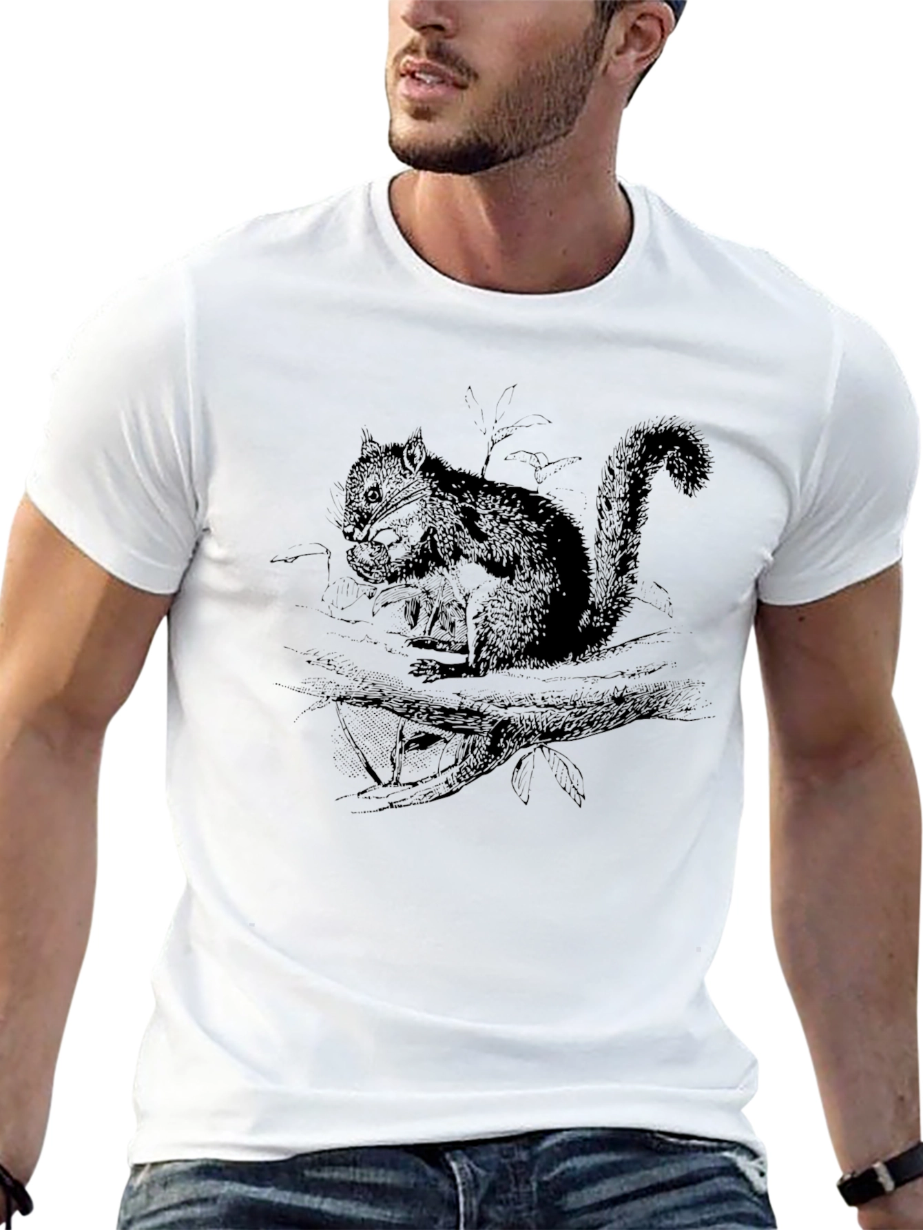 Black Squirrel Graphic Black T-Shirt view 13