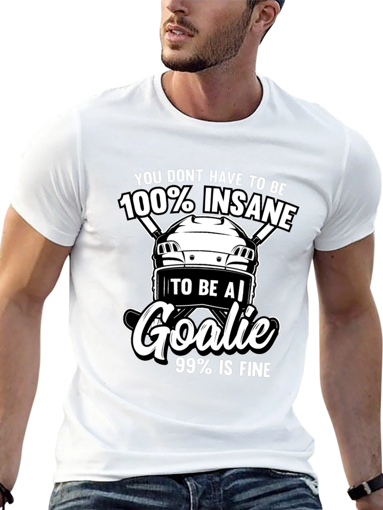 Black Hockey Goalie T-Shirt - Insane Goalie Tee view 13