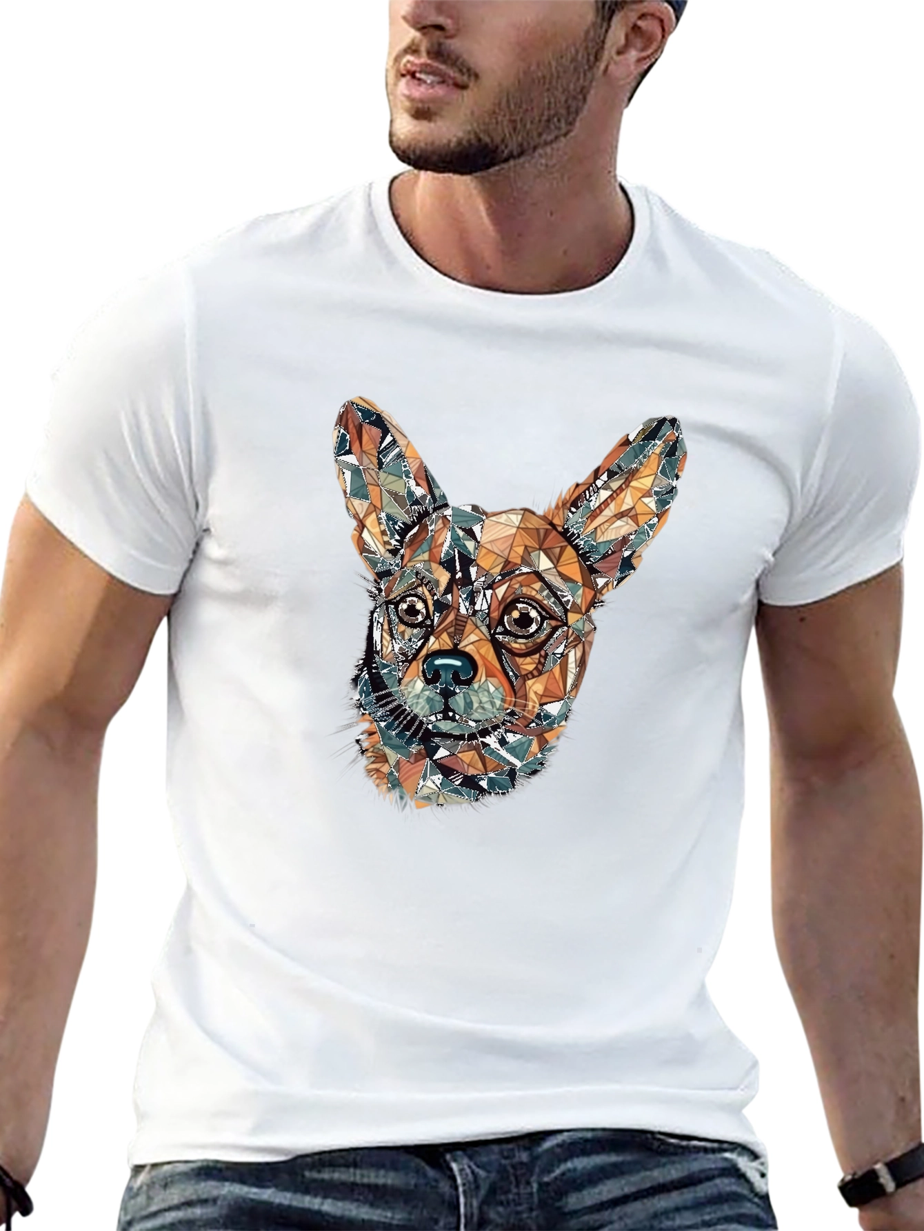 Geometric Chihuahua Graphic Tee - Stylish Dog Lover's Shirt - 13