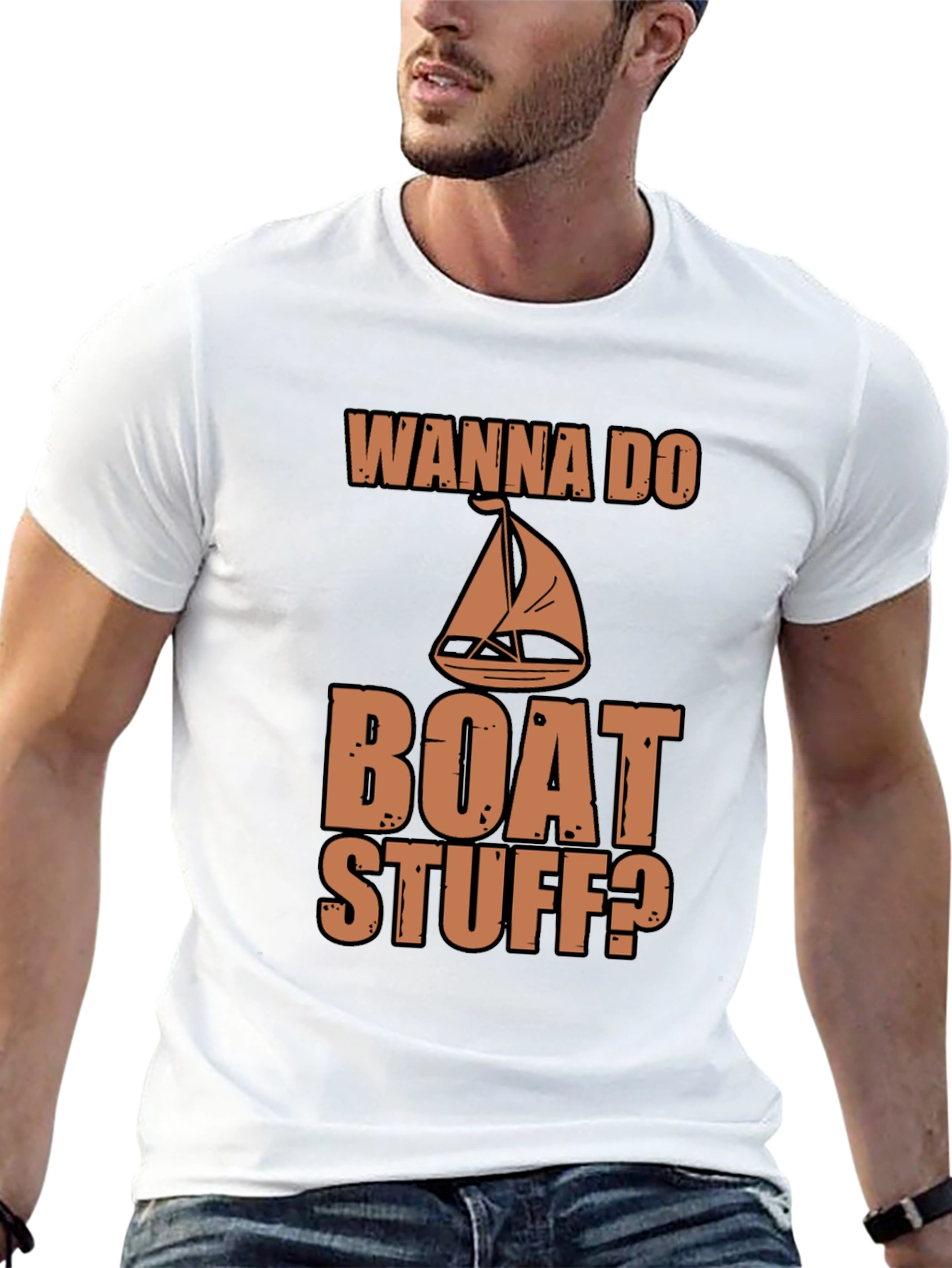 Black Wanna Do Boat Stuff? Graphic Tee view 13