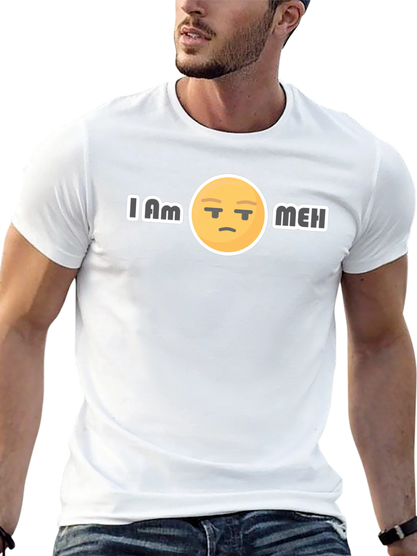 Black I Am Meh T-Shirt: Express Your Mood view 13