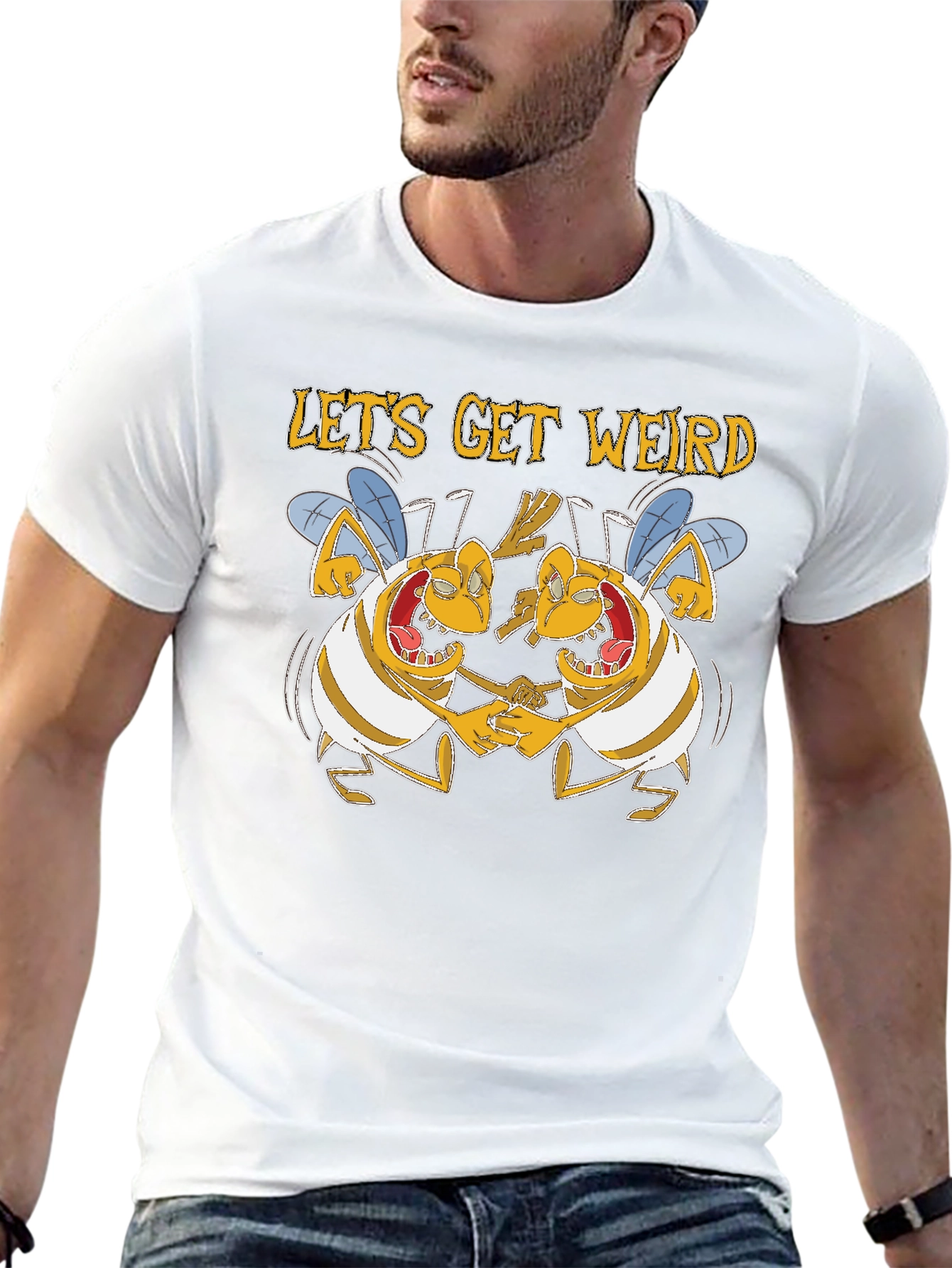 Black Lets Get Weird Graphic T-Shirt view 13