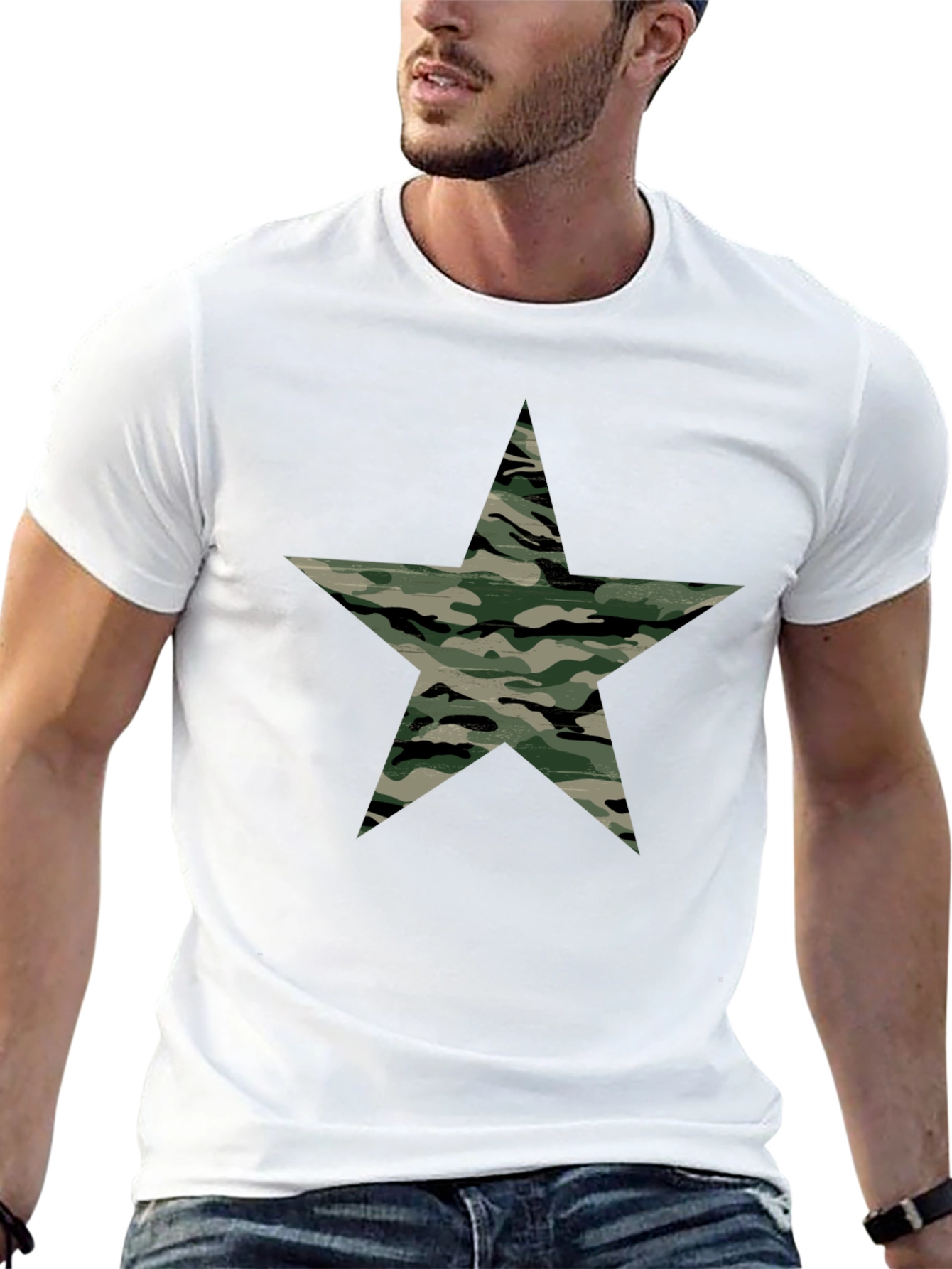 Black Camo Star Graphic Black T-Shirt view 13
