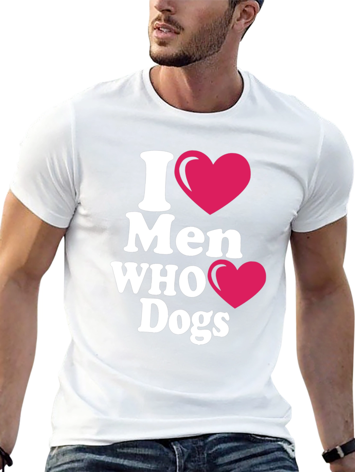 Black I Heart Men Who Love Dogs T-Shirt view 13