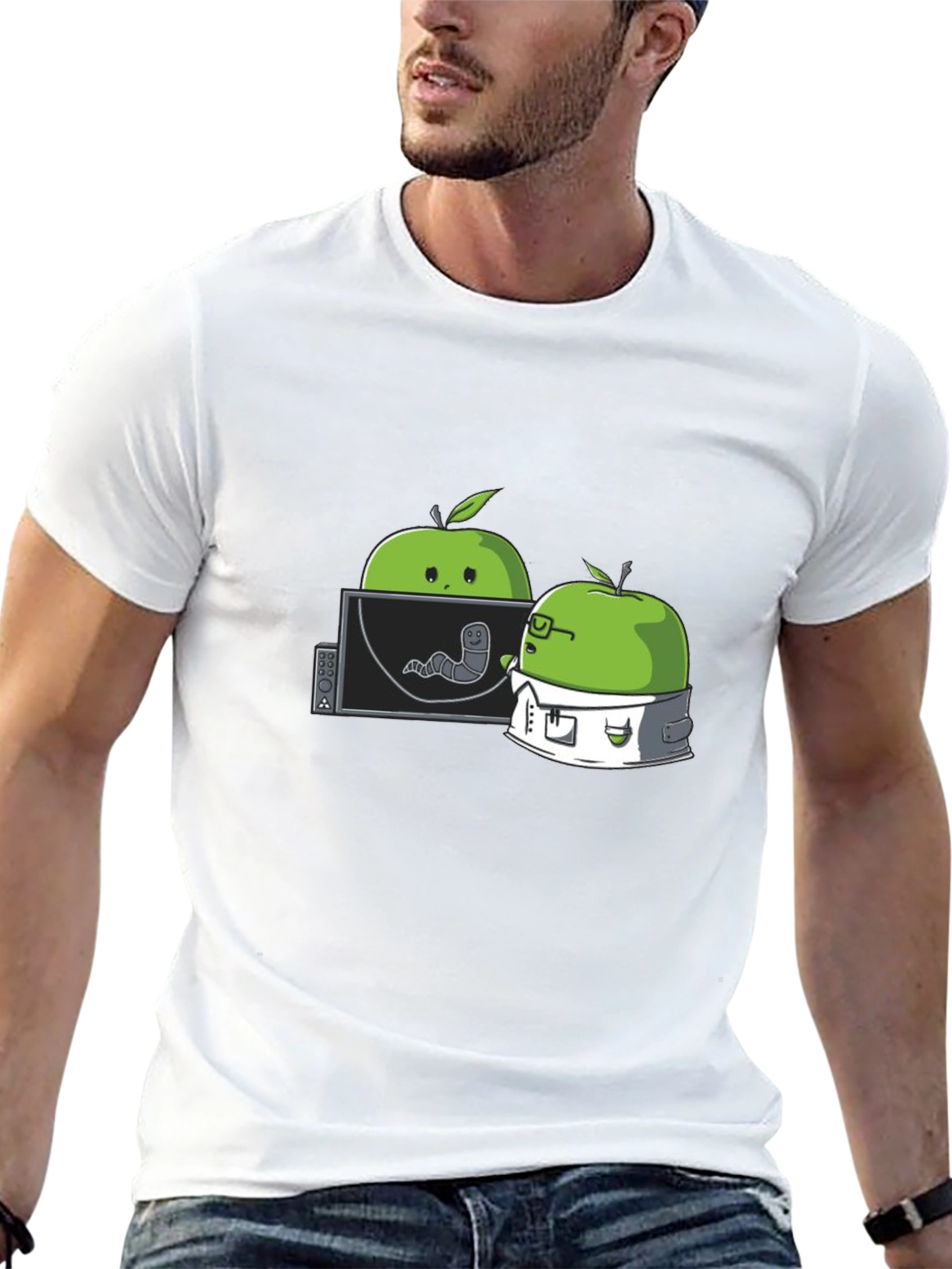 Black Apple Worm Lab T-Shirt - Funny Science Tee view 13