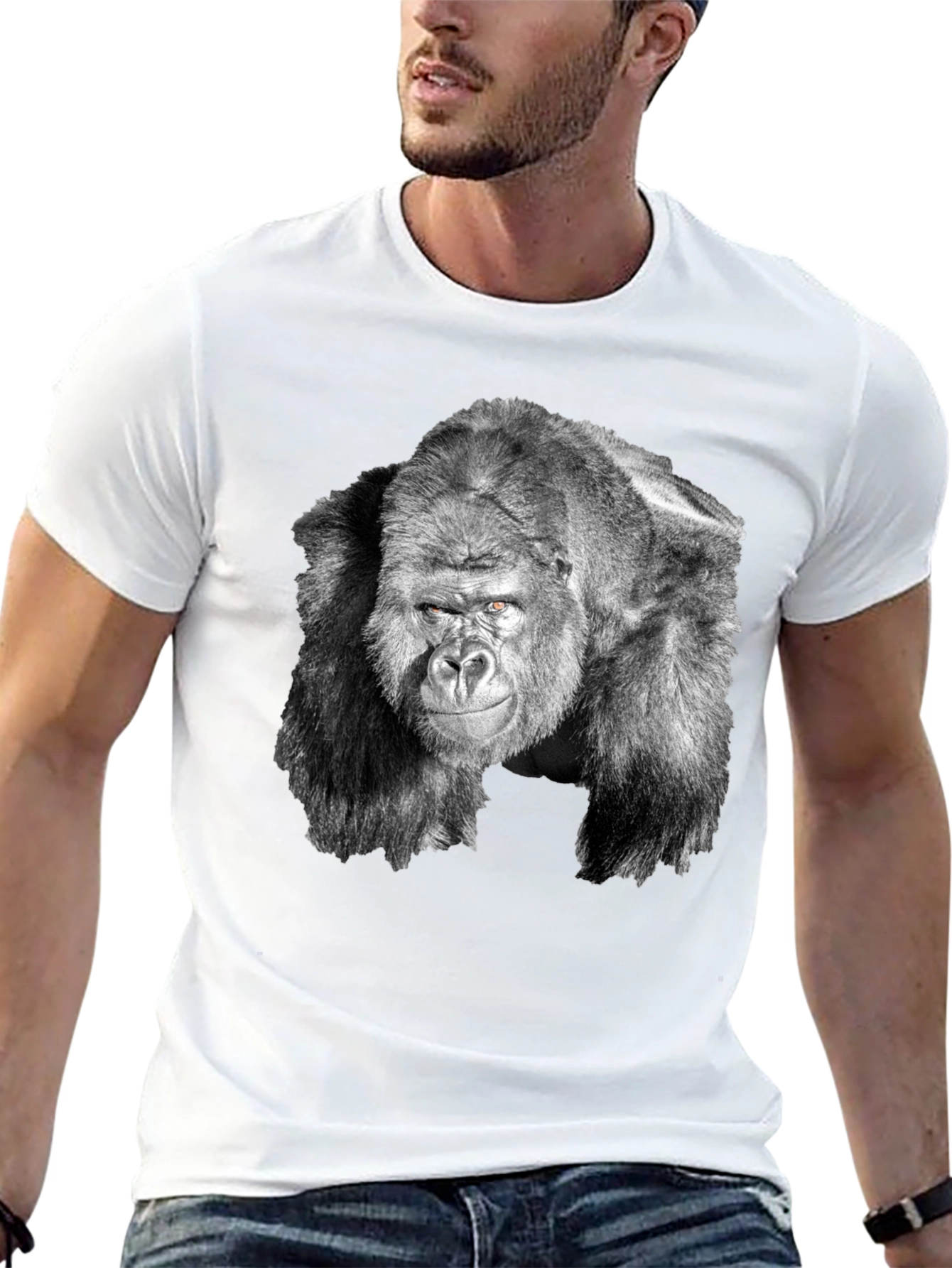 Black Gorilla Graphic Tee - Cool Black T-Shirt for Men view 13