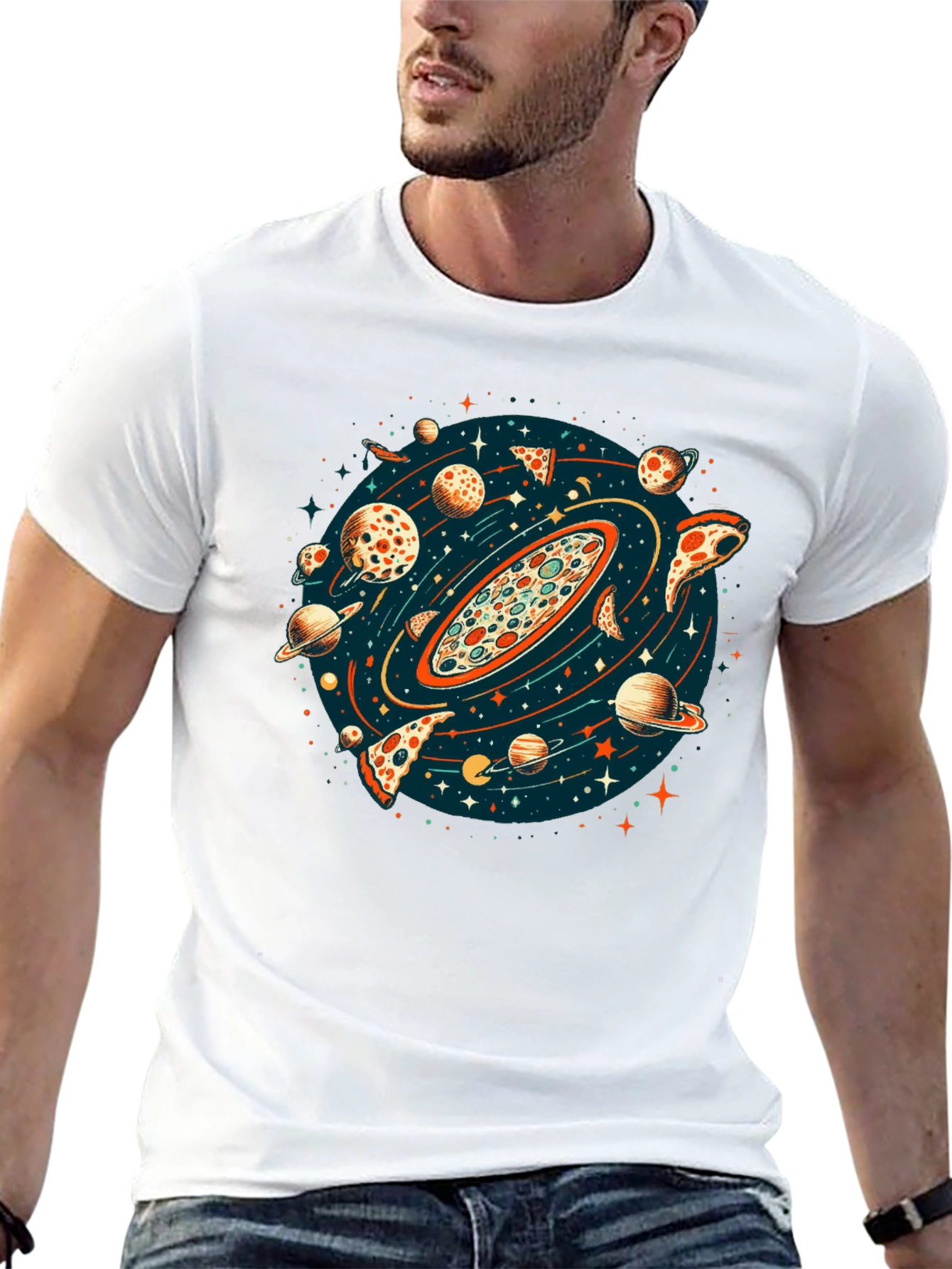 Black Pizza Planet Graphic T-Shirt - Unisex view 13