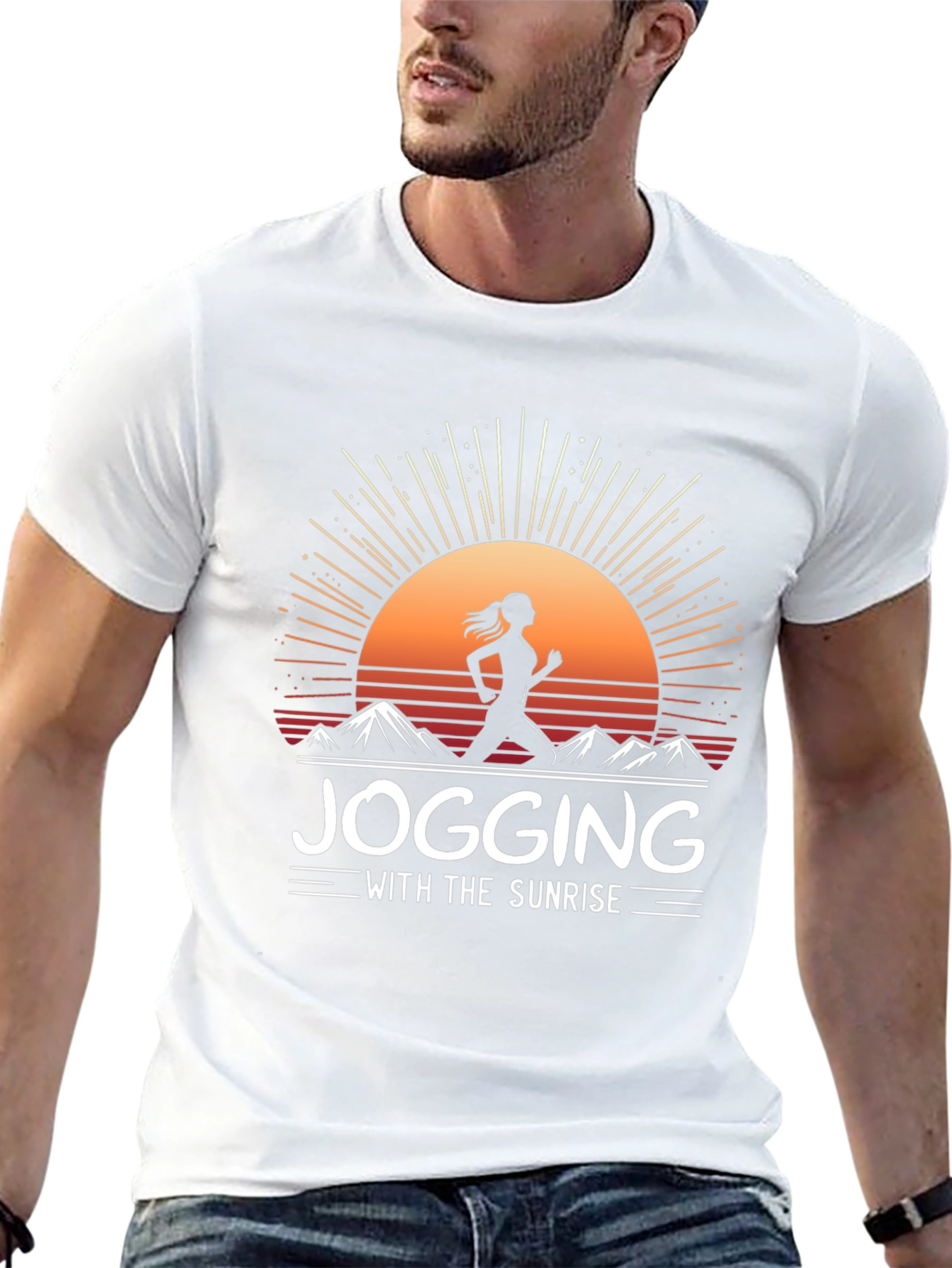 Jogging with the Sunrise Graphic Tee - 13