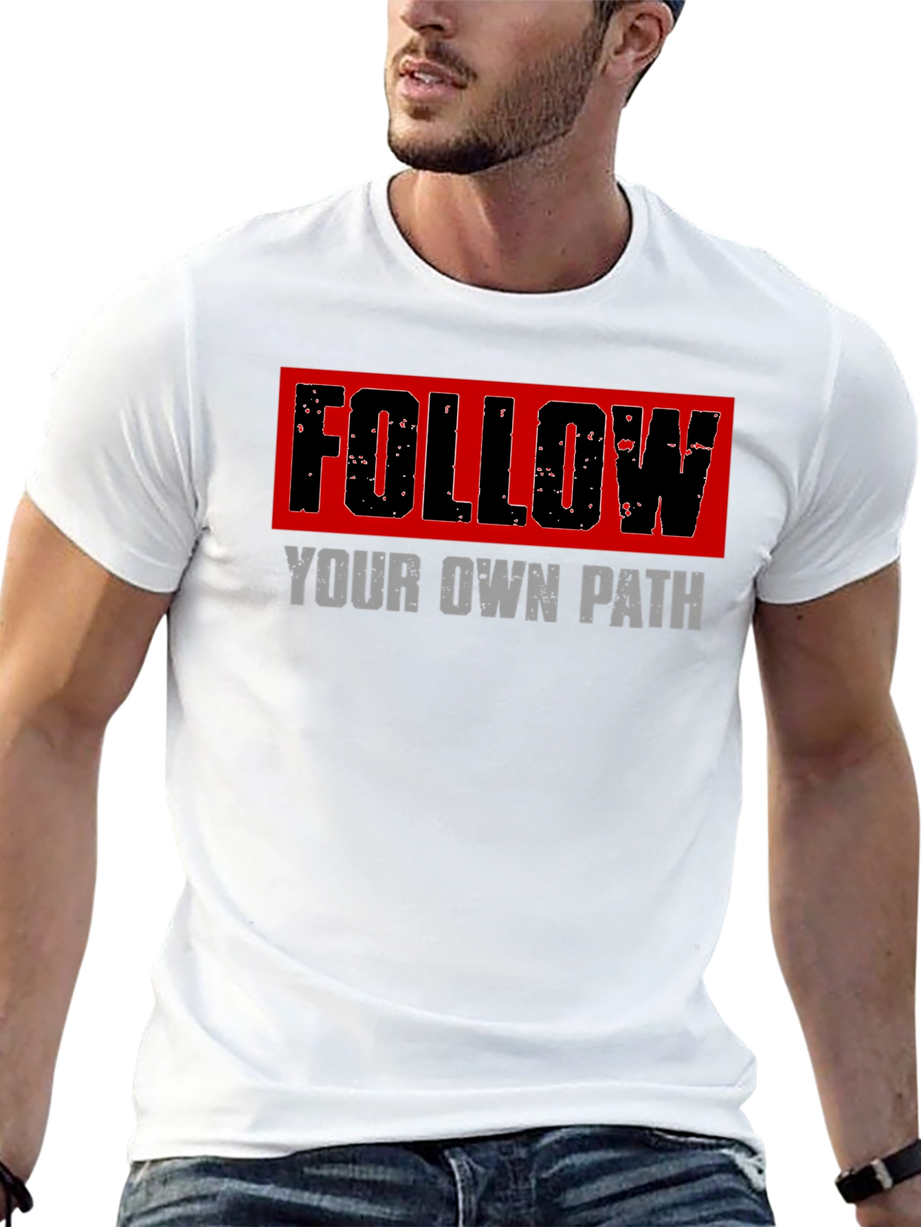 Black Follow Your Own Path Graphic Tee - Black view 13