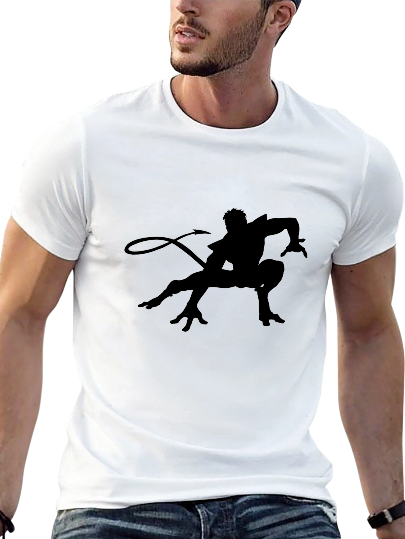 Black Black T-Shirt with Silhouette Graphic view 13