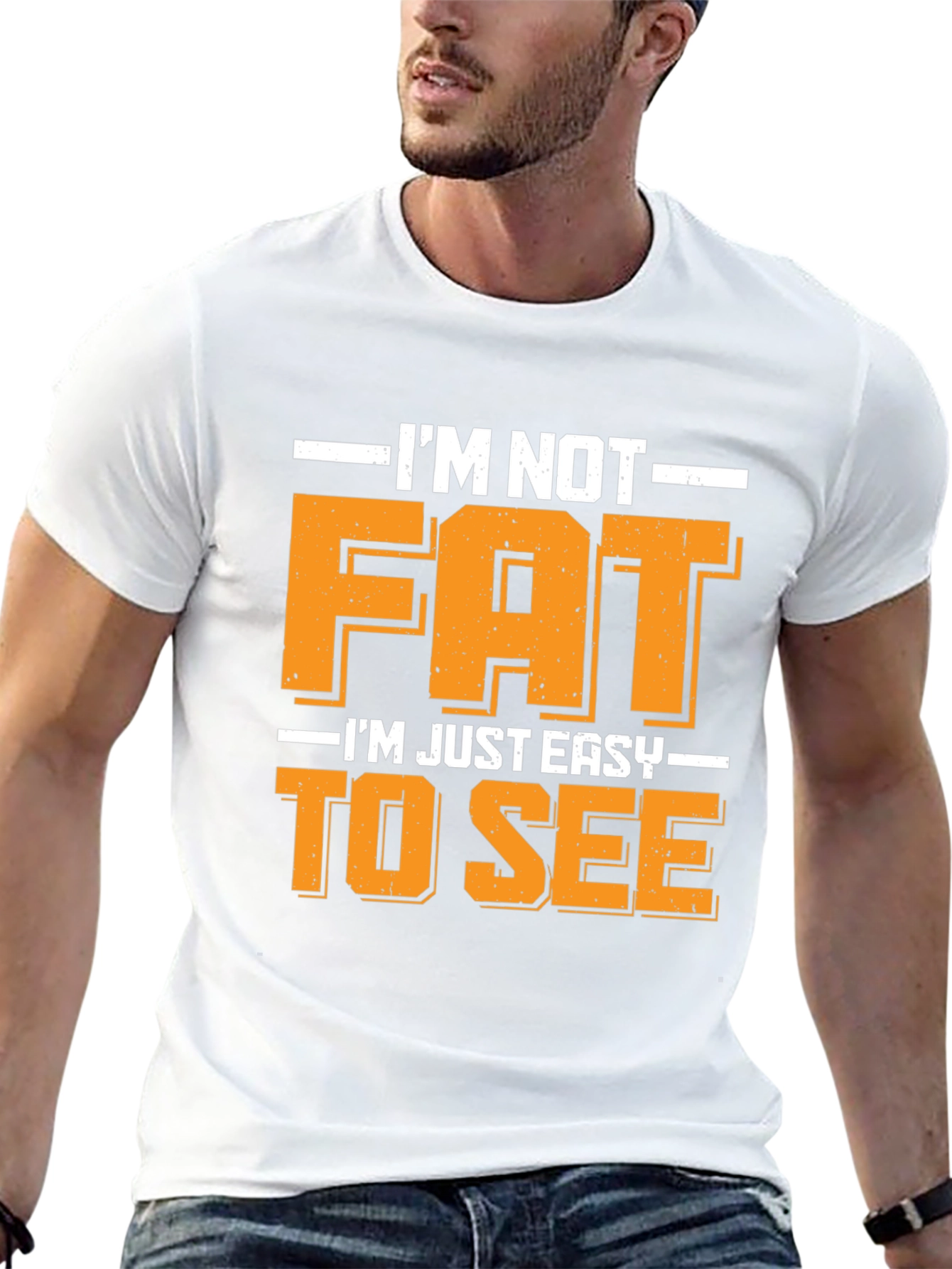 Black Funny I'm Not Fat Easy to See T-Shirt view 13
