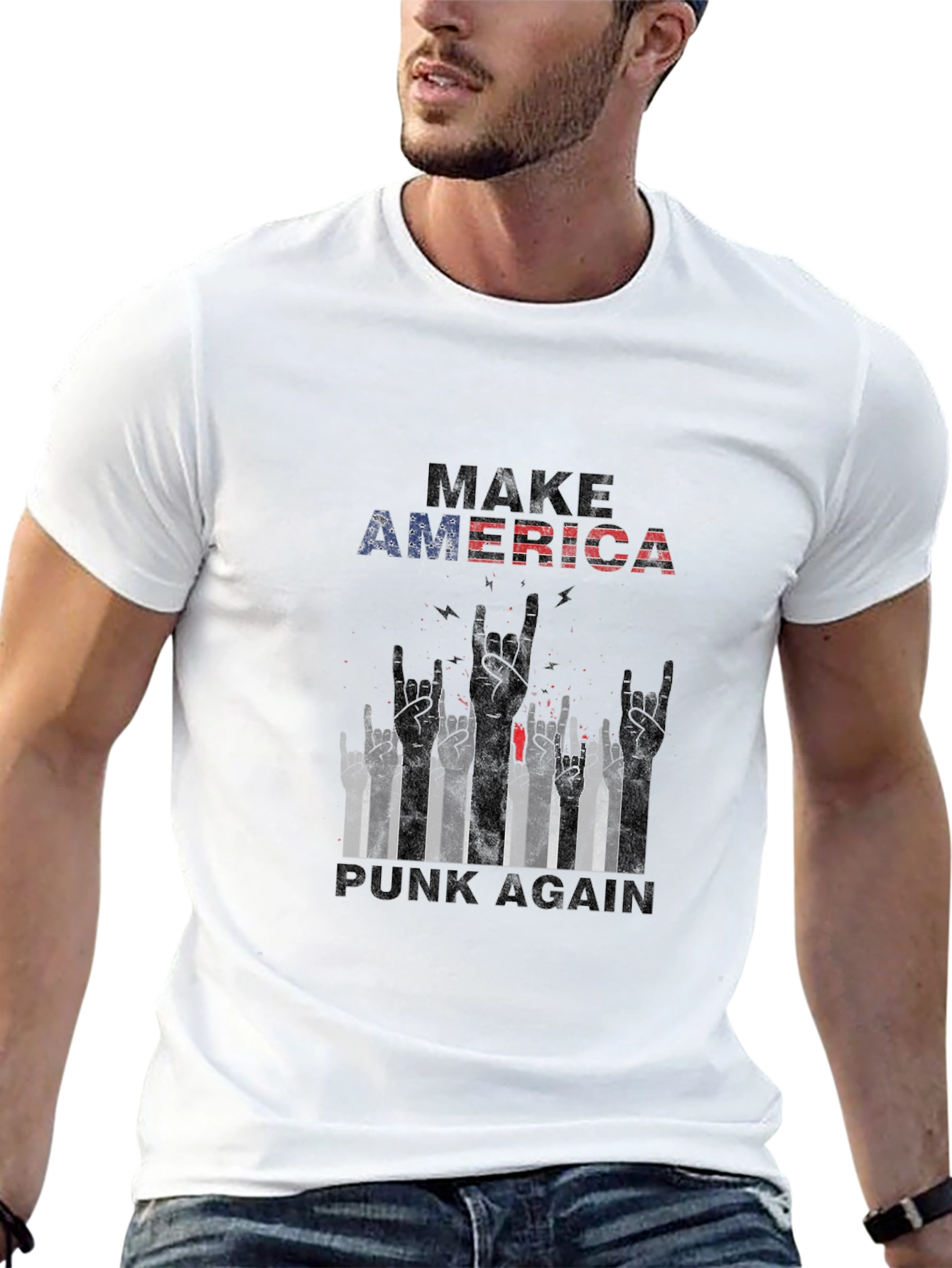 Black Make America Punk Again Graphic Tee view 13