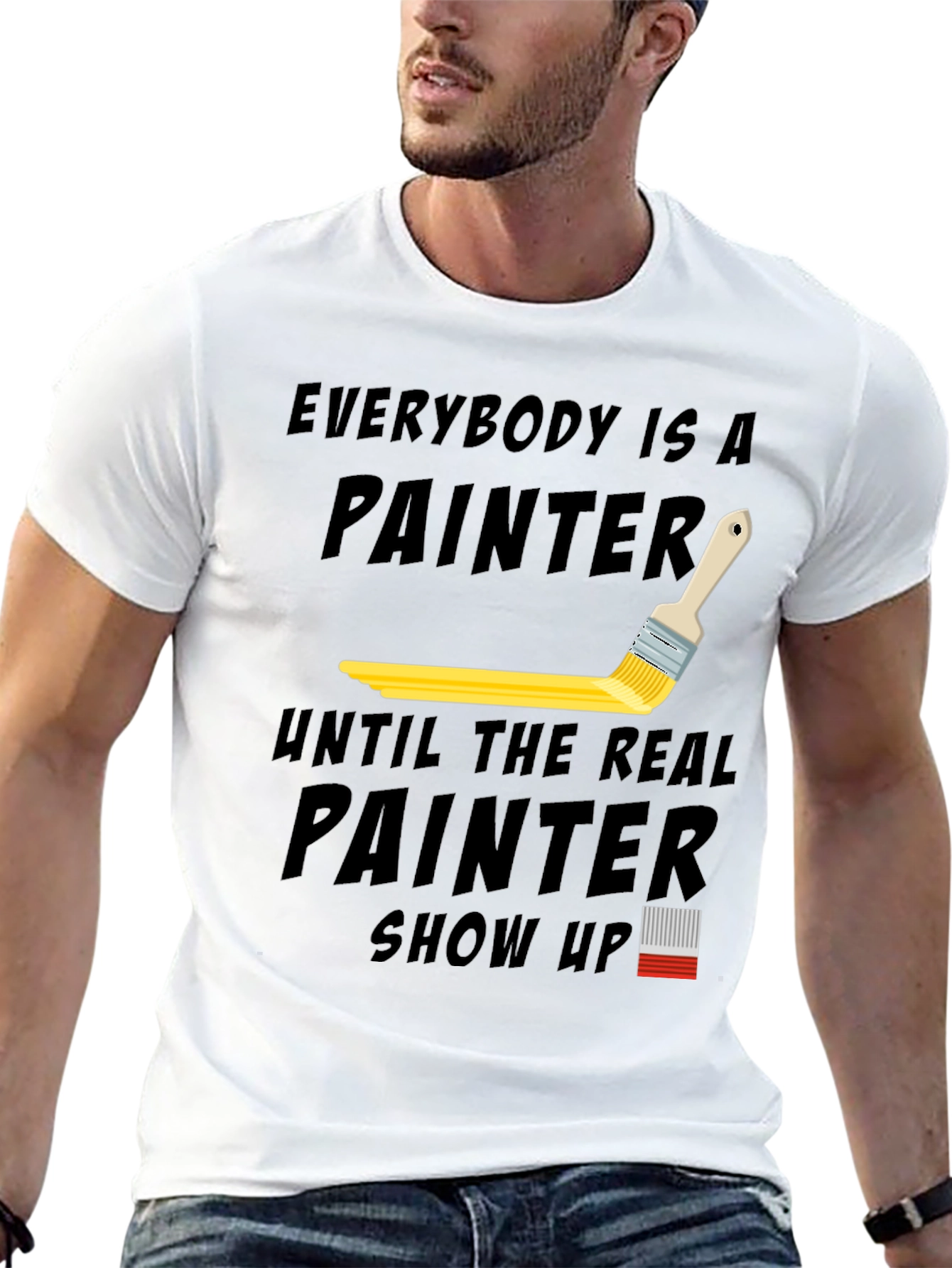 Black Everybody is a Painter Graphic T-Shirt view 13