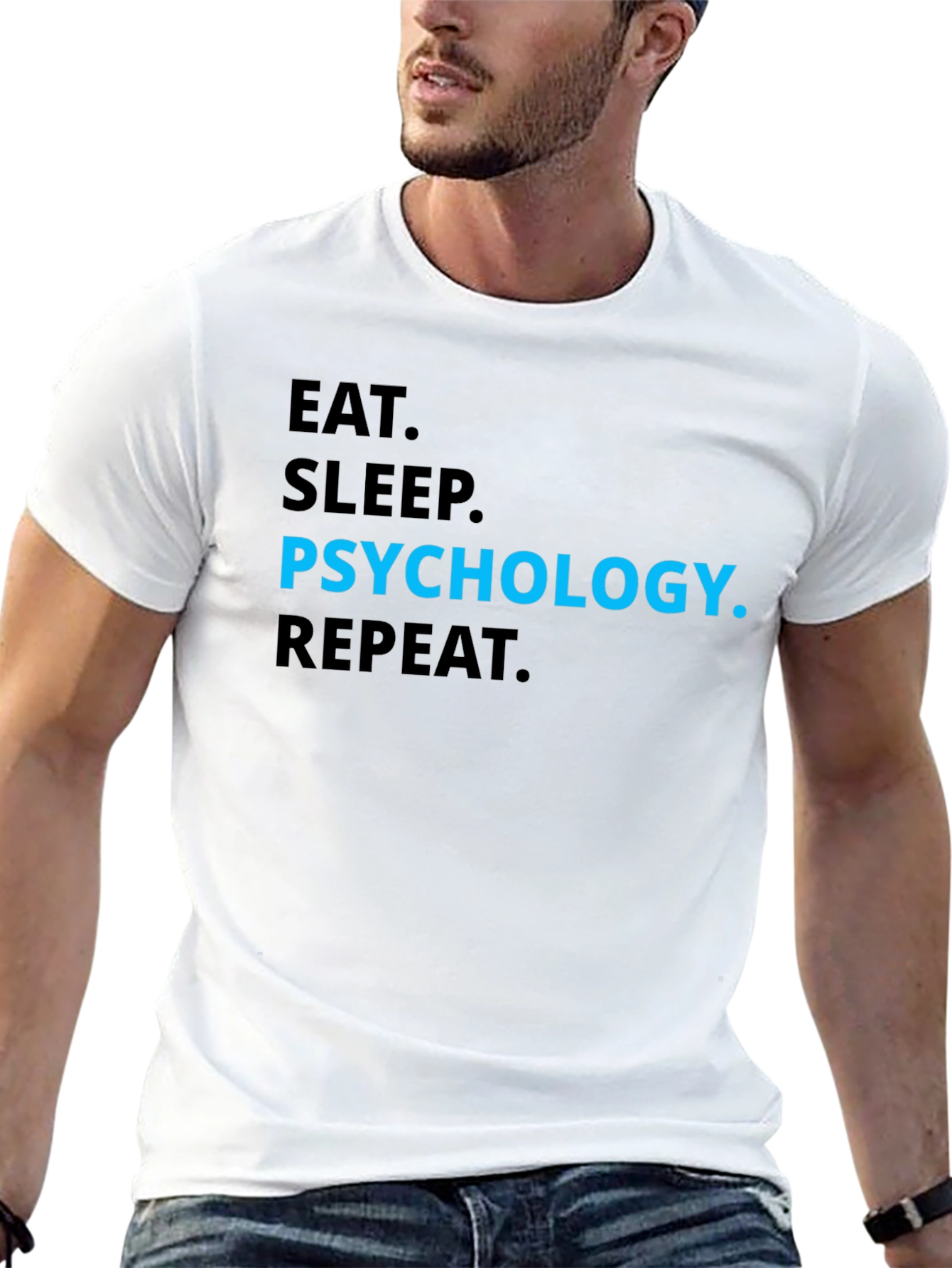 Black Psychology T-Shirt - Eat Sleep Psychology Repeat view 13