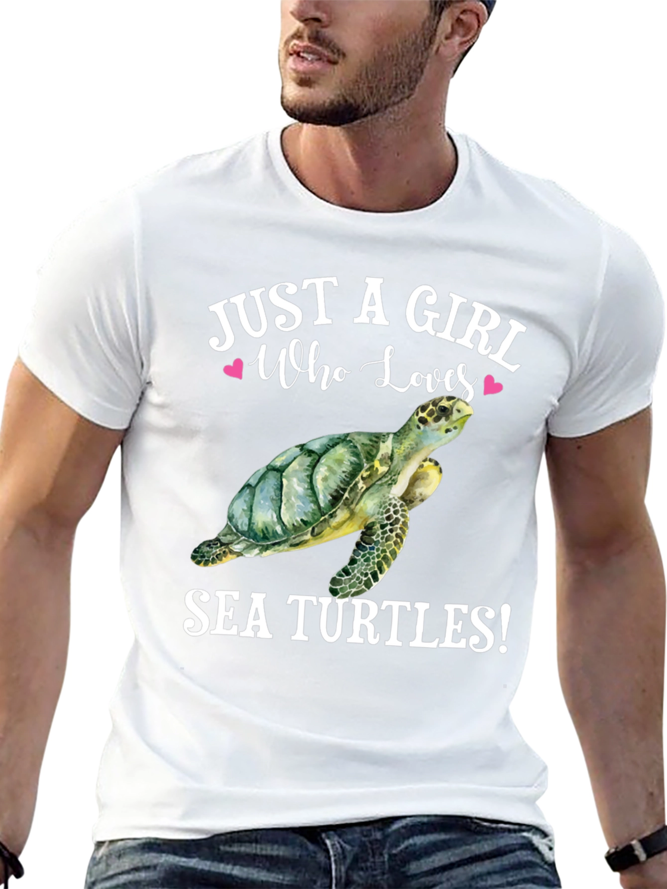 Black Just a Girl Who Loves Sea Turtles T-Shirt view 13