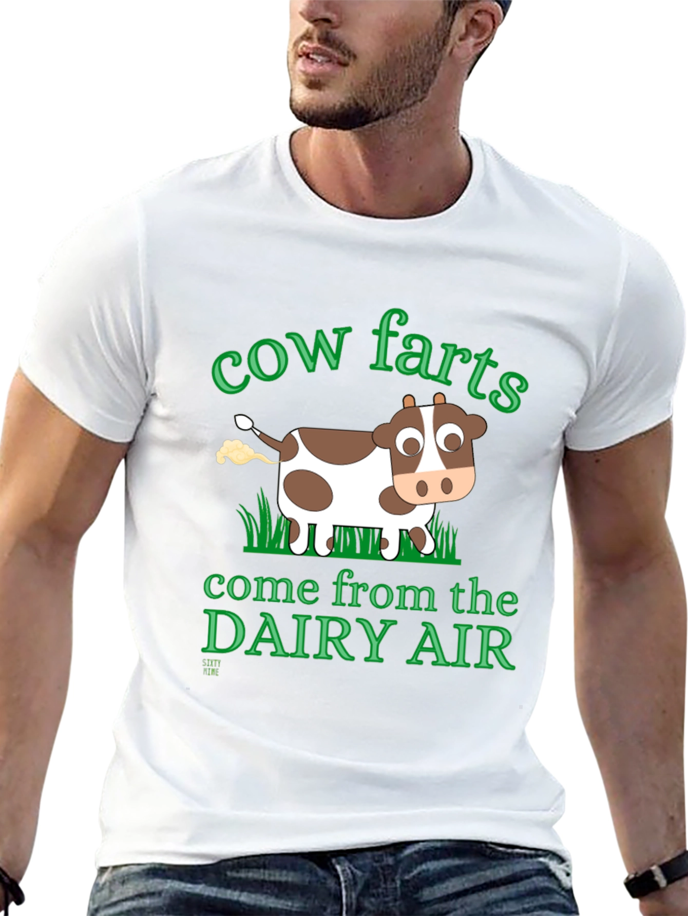 Black Cow Farts Dairy Air Graphic T-Shirt view 13