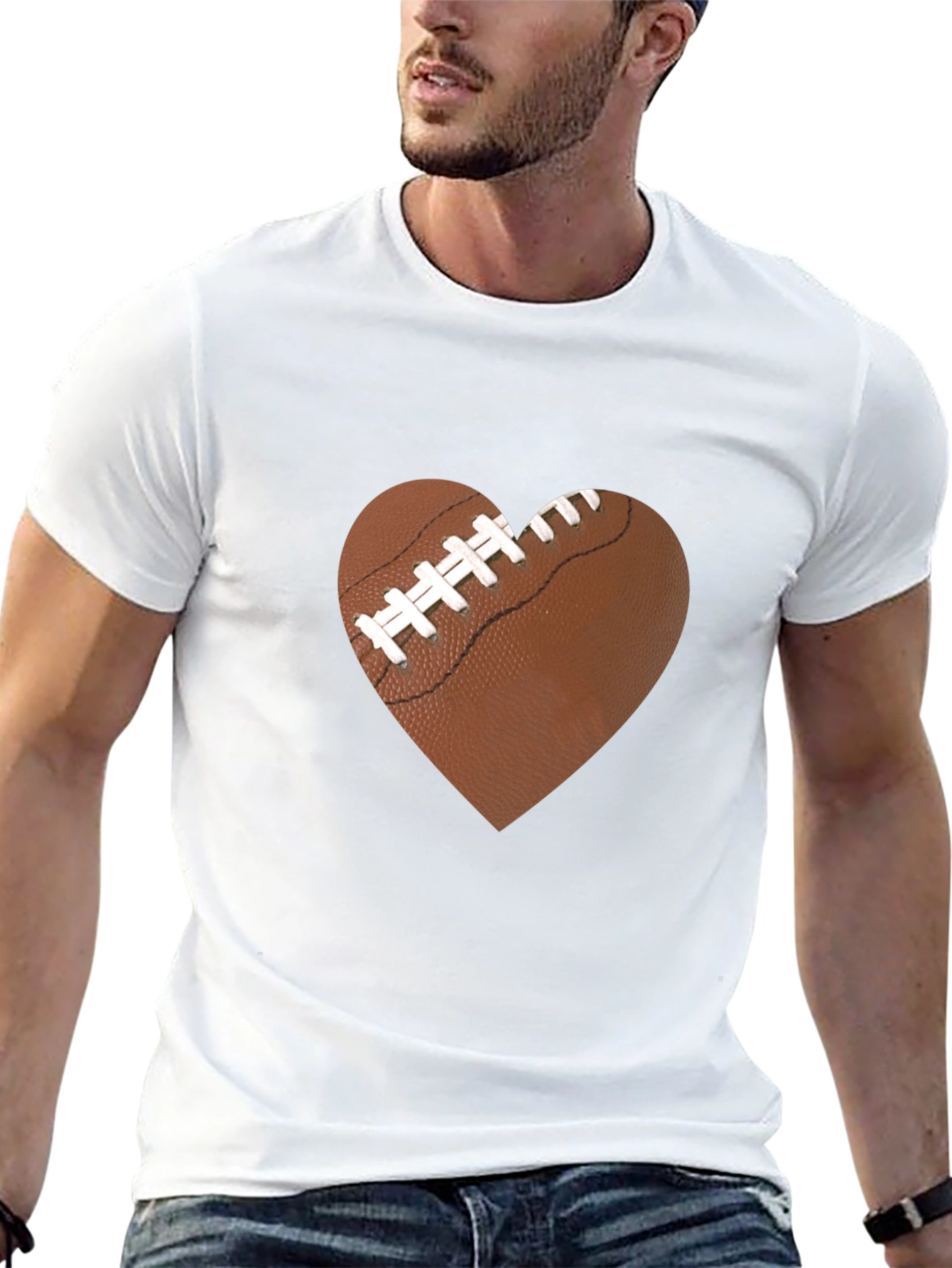 Black Football Heart Graphic Tee - Love the Game! view 13