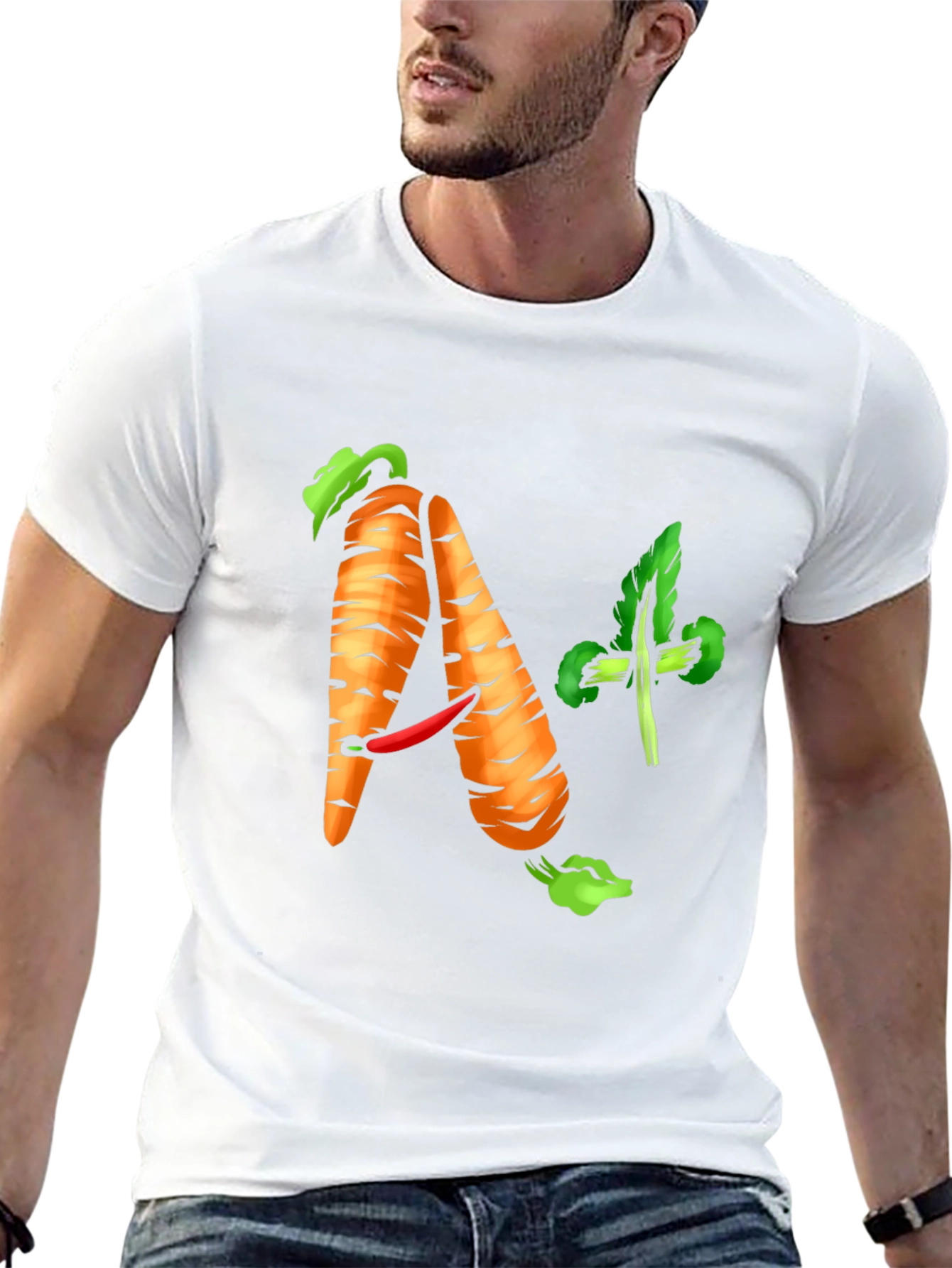 Black A+ Carrot Tee - Healthy & Funny Shirt view 13