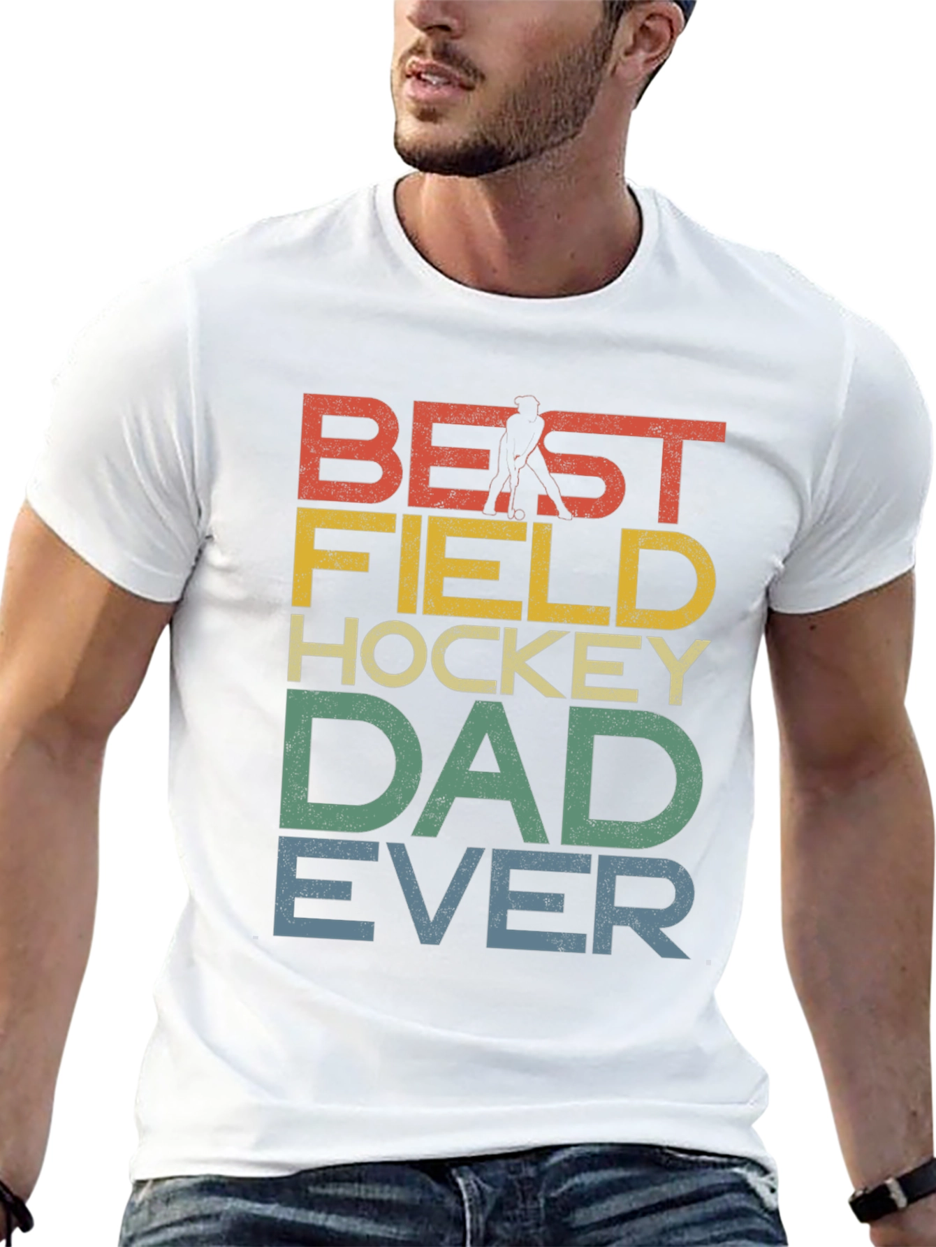 Black Best Field Hockey Dad Ever Graphic T-Shirt view 13
