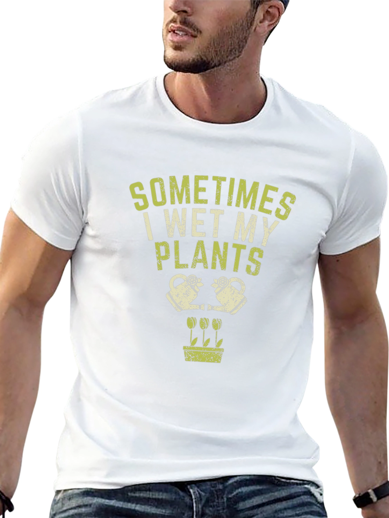 Black Funny Gardening T-Shirt: Sometimes I Wet My Plants view 13