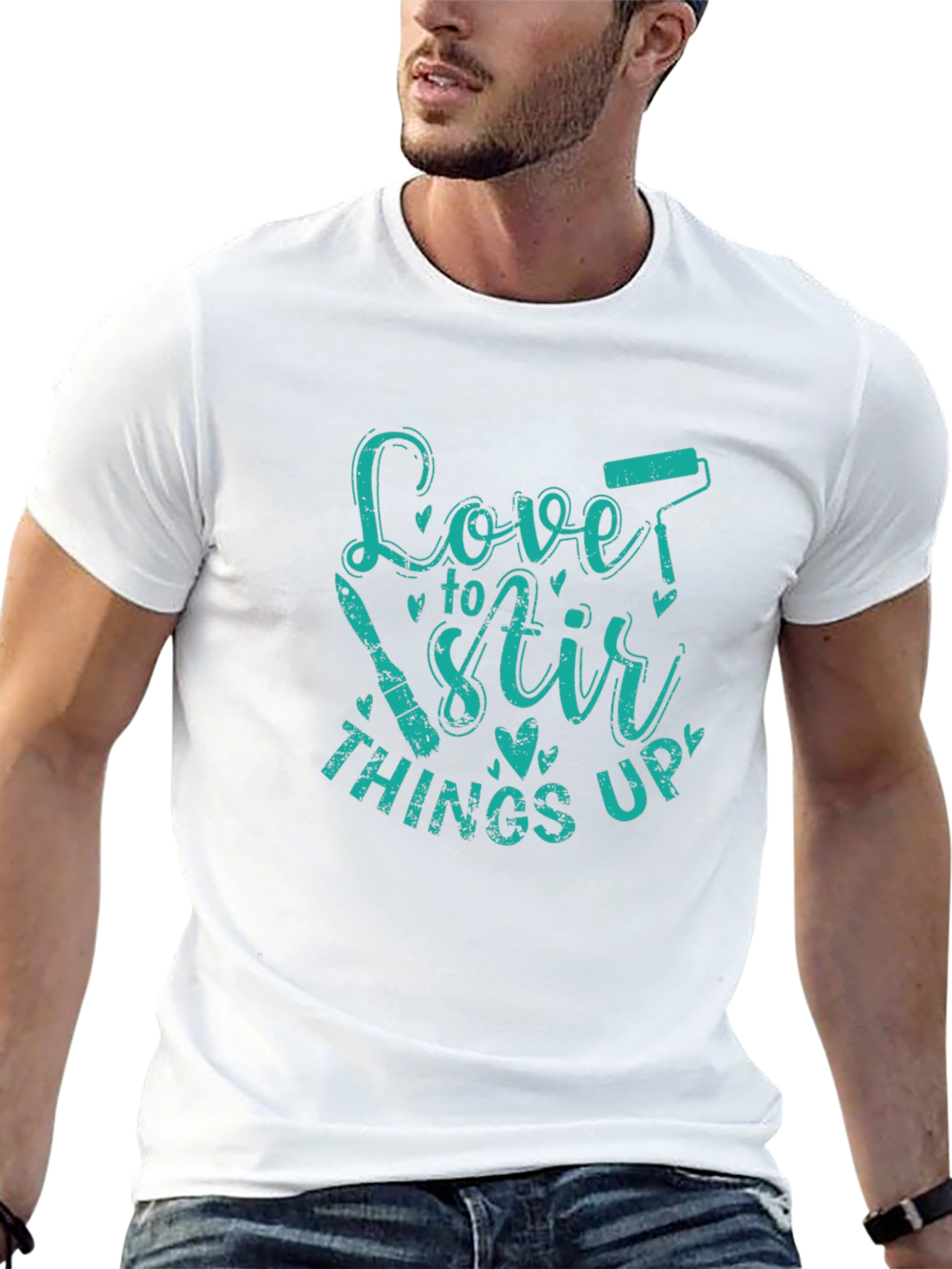 Black Love to Stir Things Up Graphic Tee - Black Cotton Blend view 13