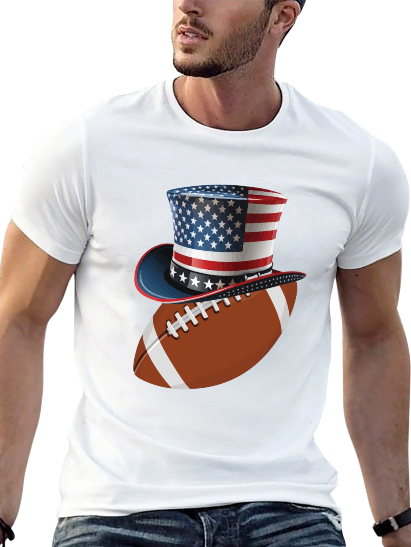 Black Patriotic Football T-Shirt - American Pride view 13