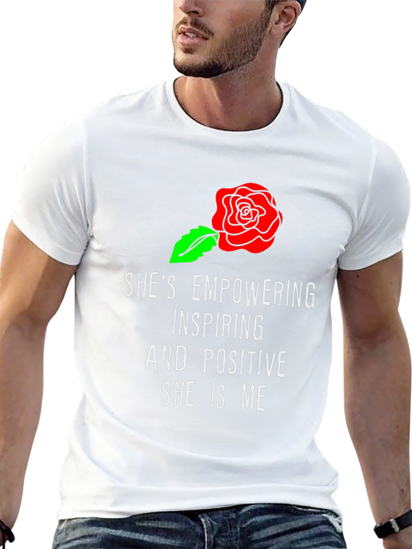 Black Empowering Rose Graphic Tee - Inspirational Women's Shirt view 13