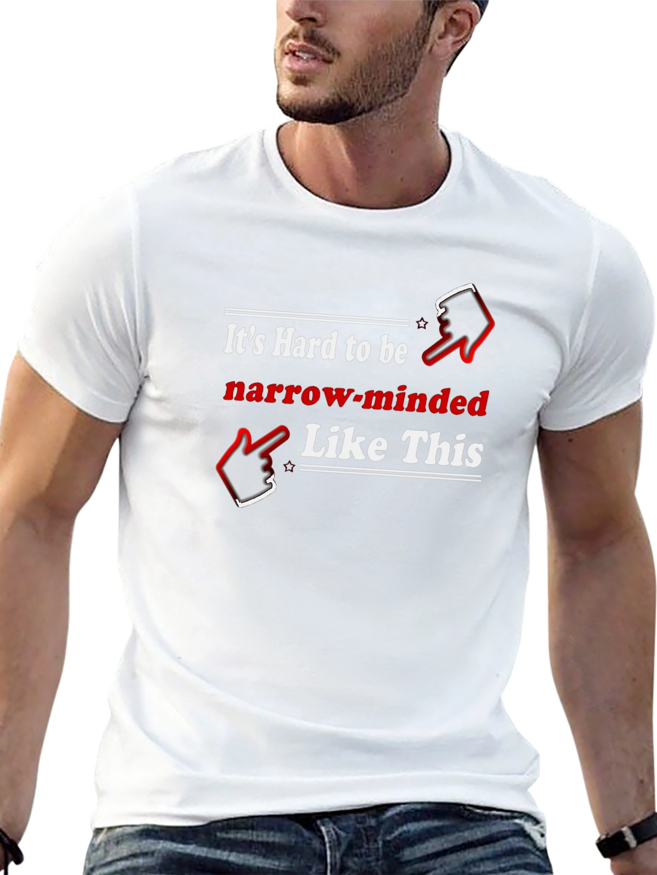Black Funny Narrow Minded T-Shirt view 13