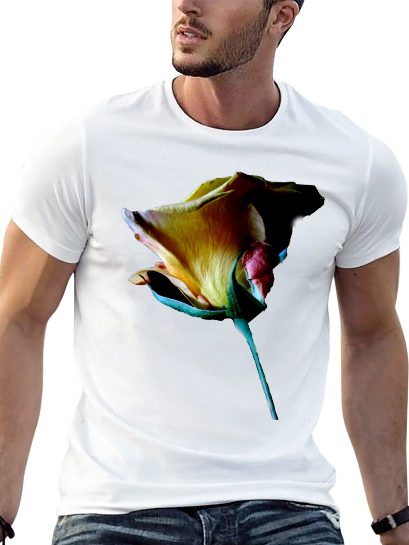 Black Rose Graphic Tee - Elegant Floral Design view 13