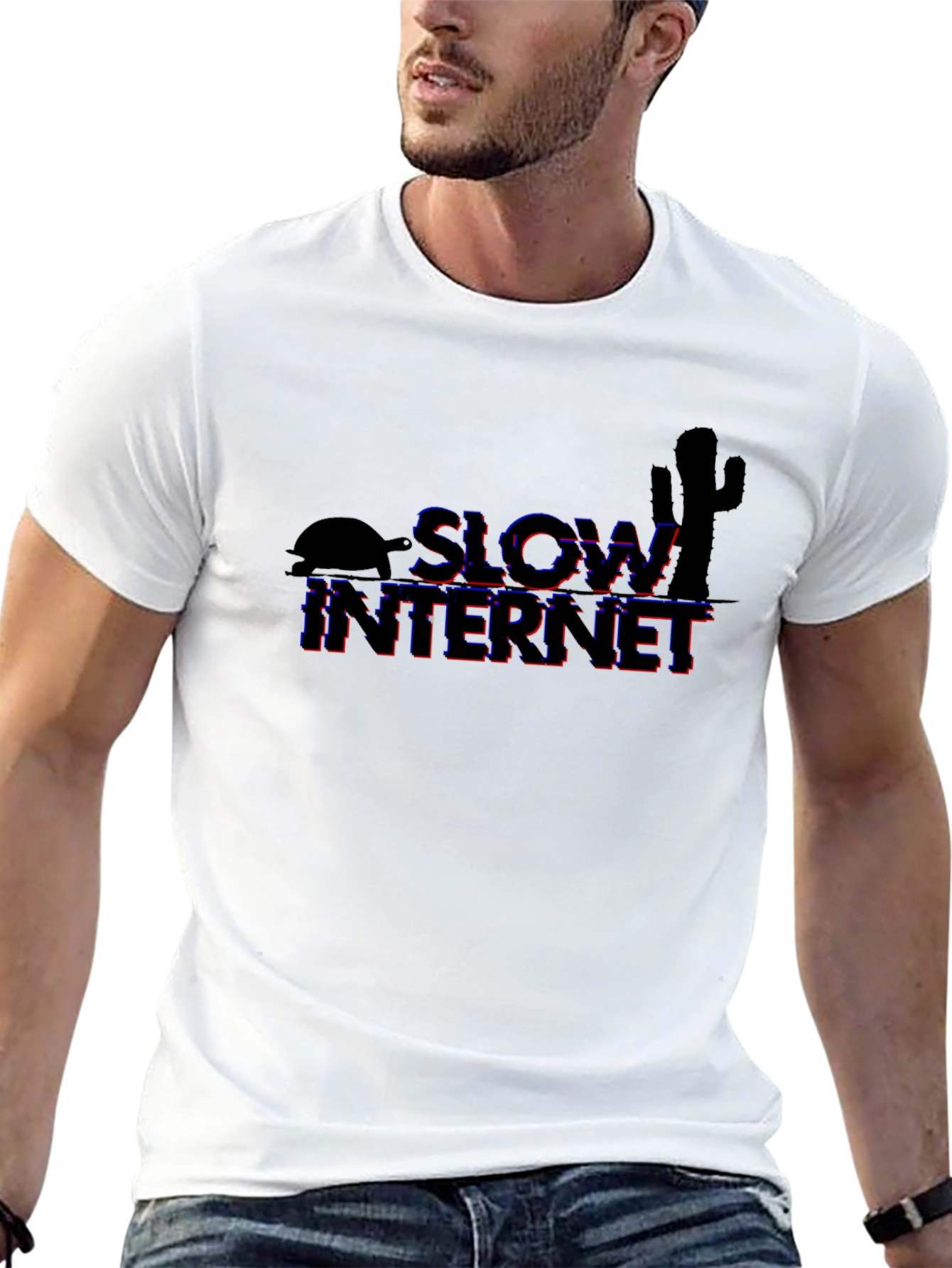 Black Slow Internet Graphic T-Shirt - Black view 13