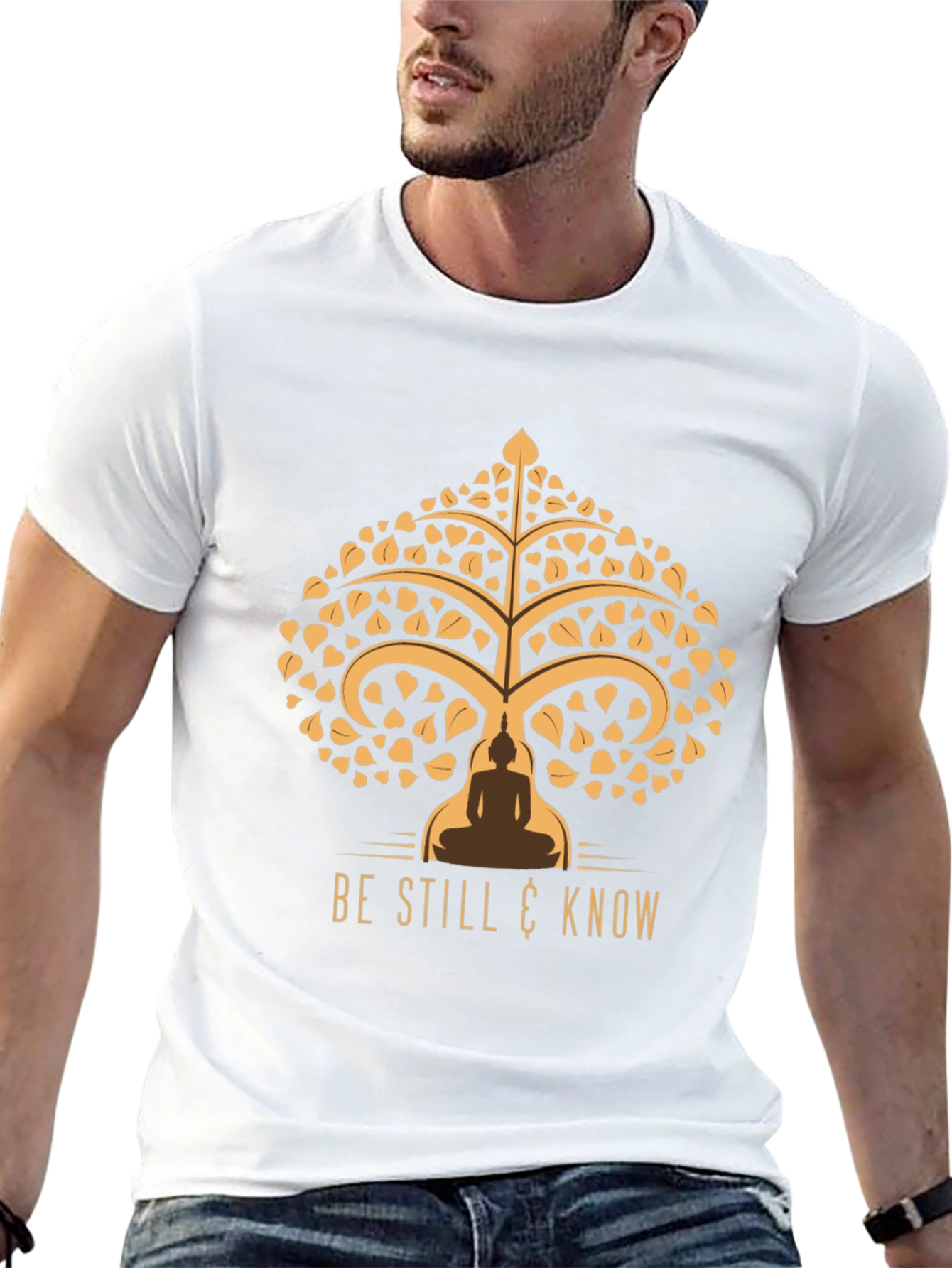 Black Be Still & Know Tee - Spiritual Tree of Life Design view 13