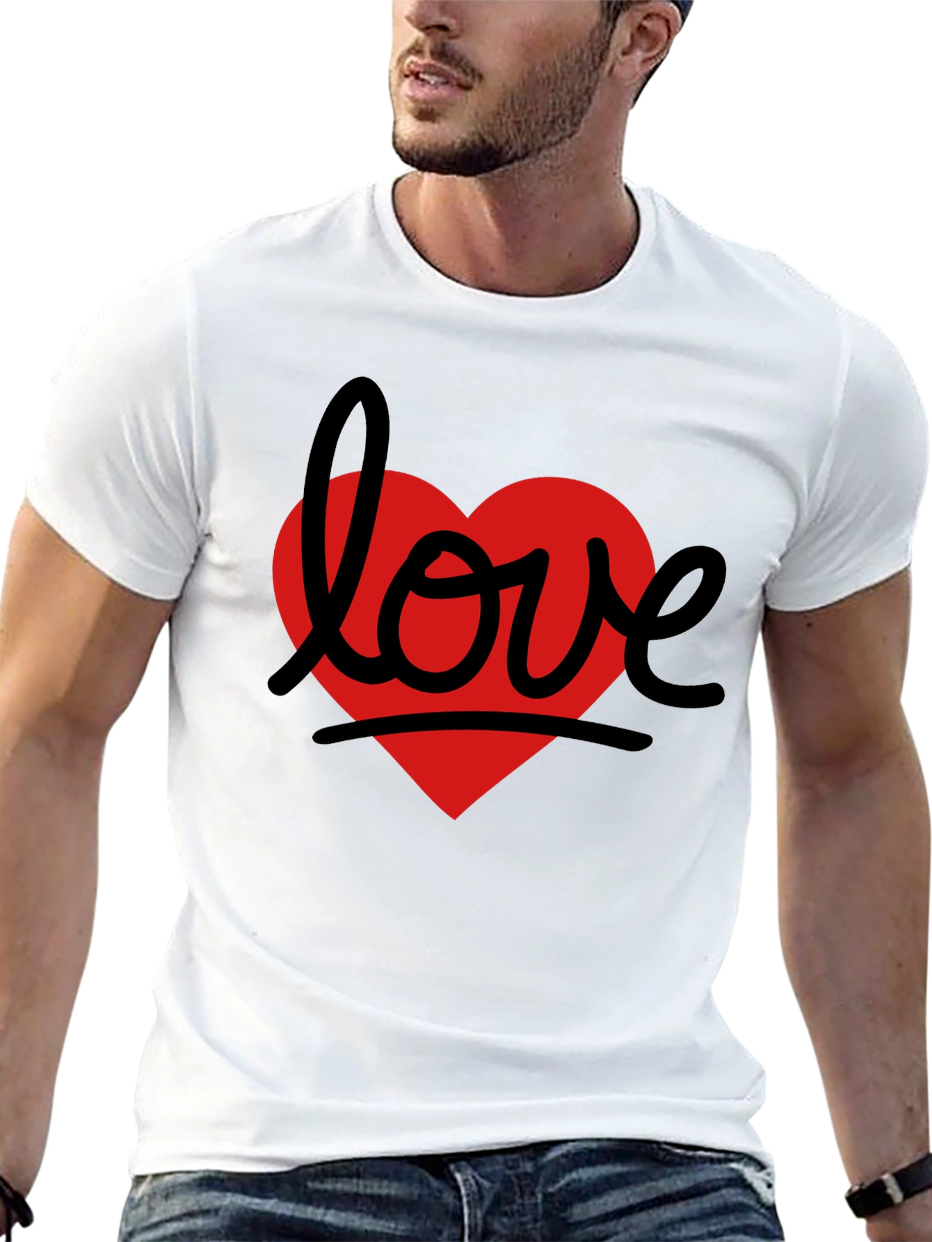Black Love Heart Graphic Tee - Black view 13