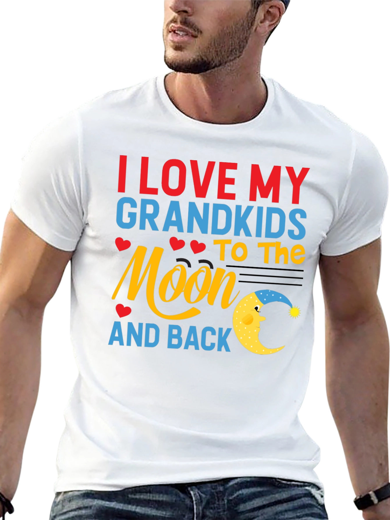 Black I Love My Grandkids to the Moon and Back T-Shirt view 13