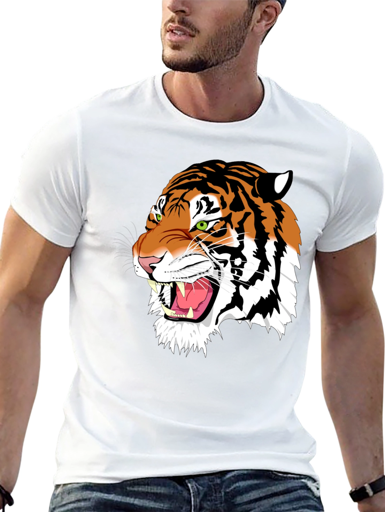 Black Tiger Graphic Black T-Shirt - Animal Print view 13