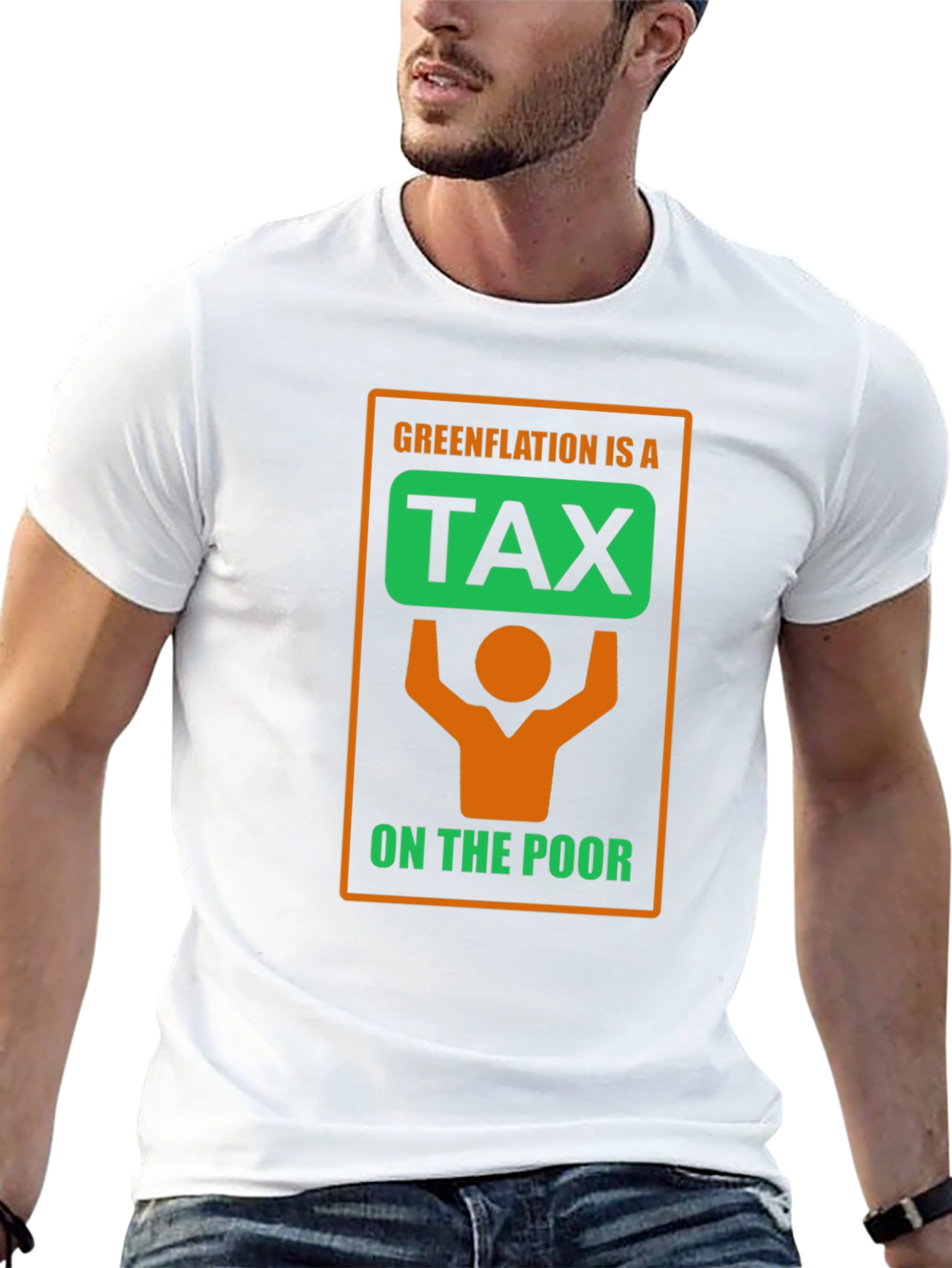 Black Greenflation Tax Awareness Black T-Shirt view 13