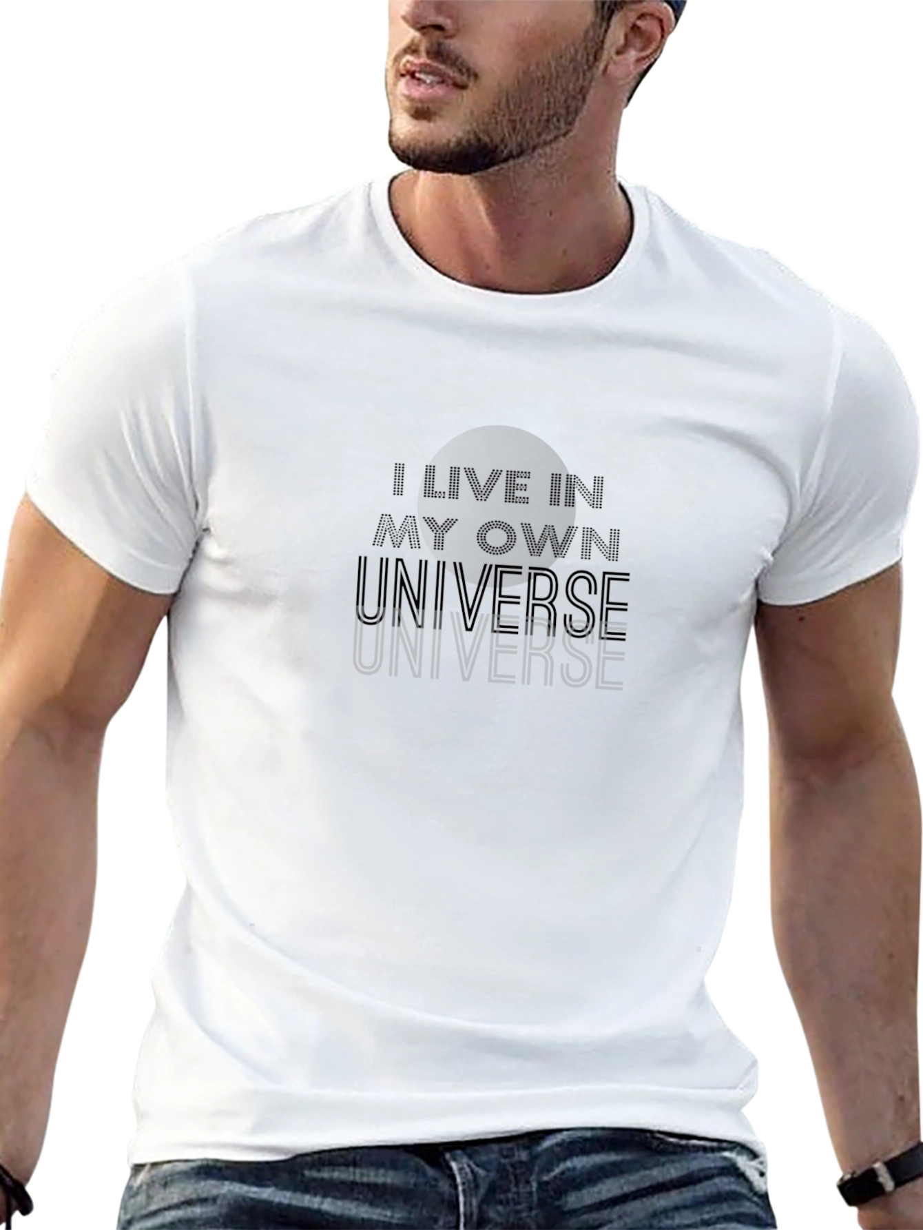 Black I Live in My Own Universe Black Graphic Tee view 13