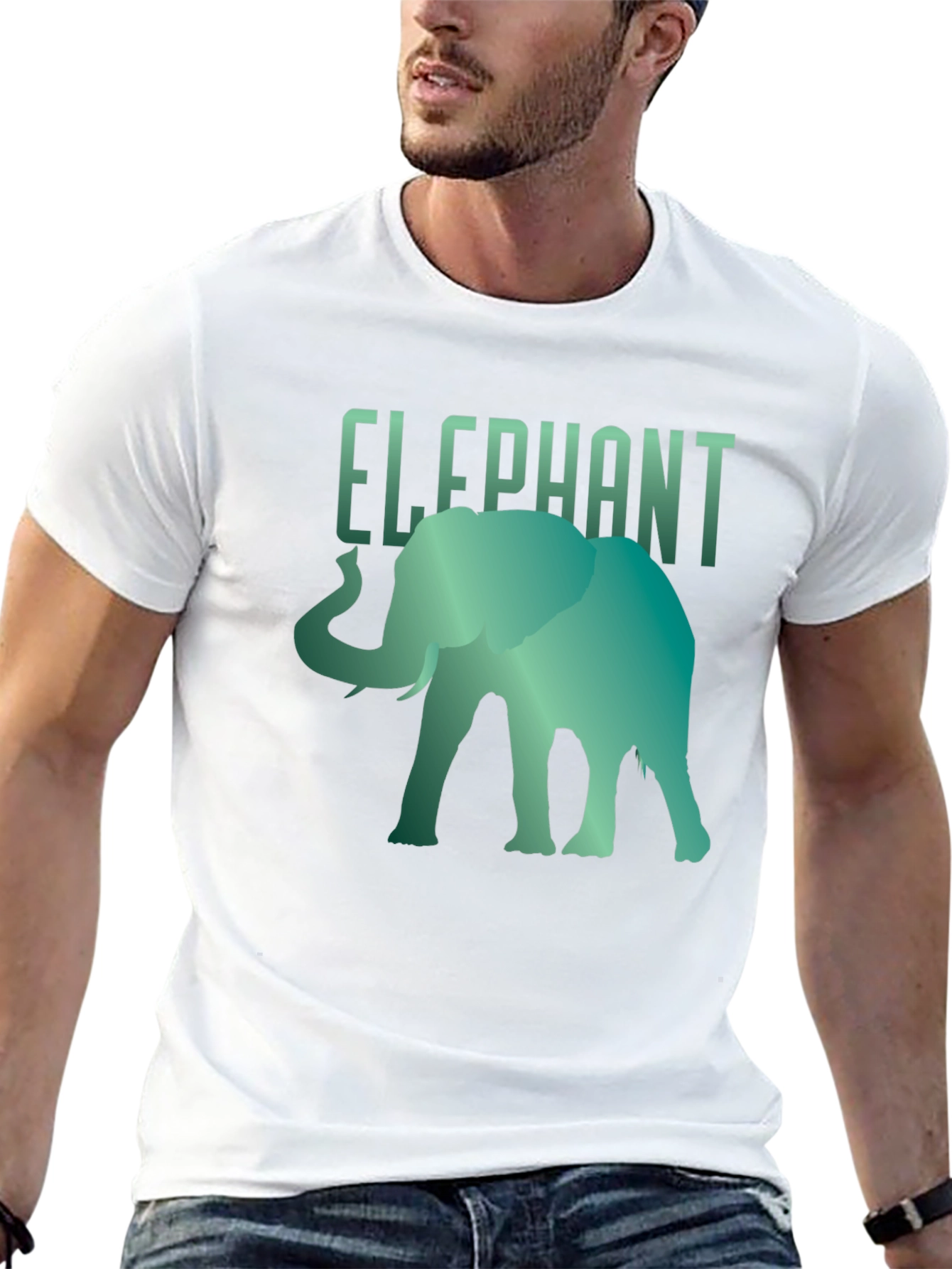 Black Elephant Graphic Tee - Cool Animal Design T-Shirt view 13
