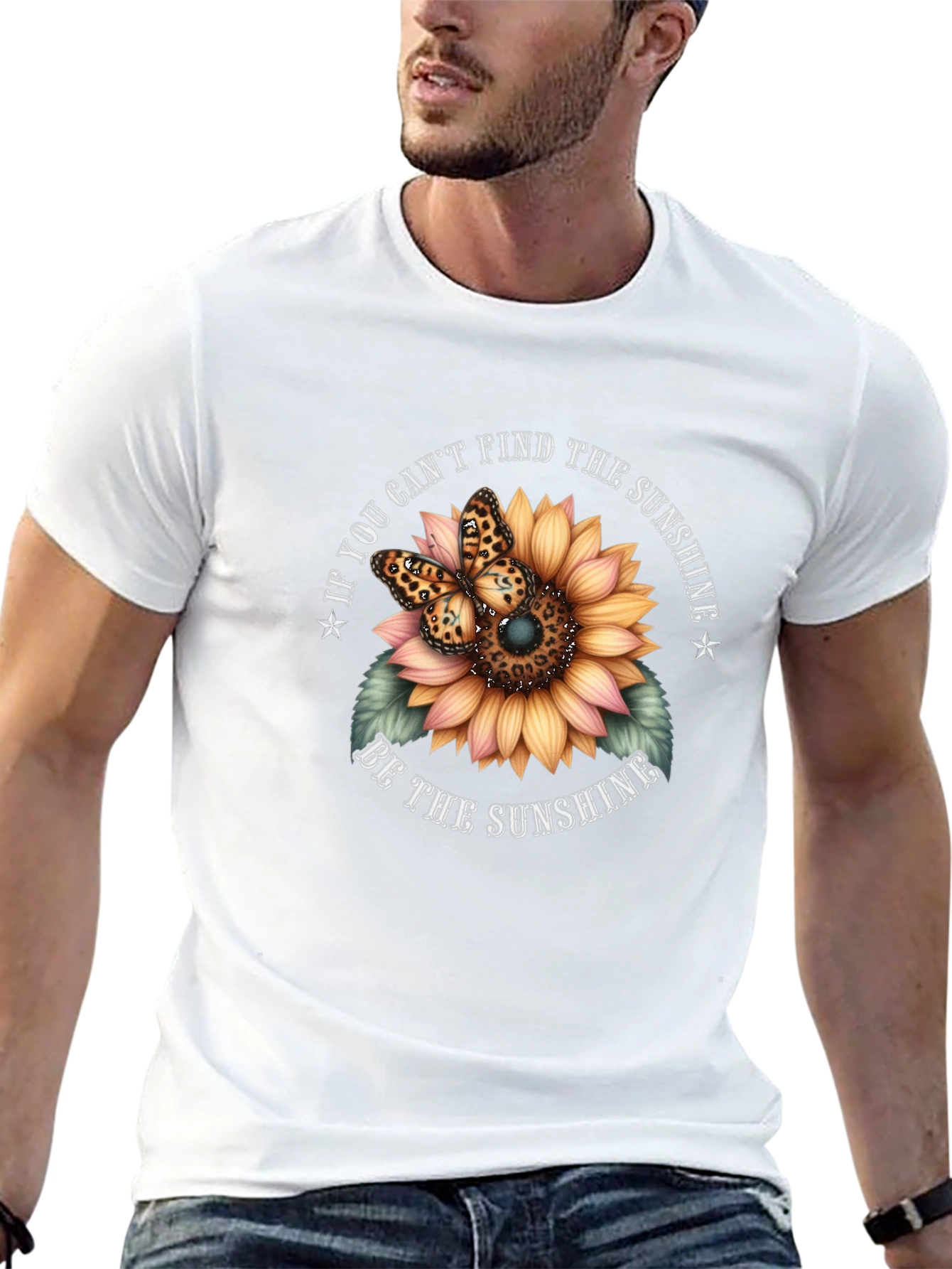 Black Sunflower Butterfly Graphic Tee - Be the Sunshine T-Shirt view 13
