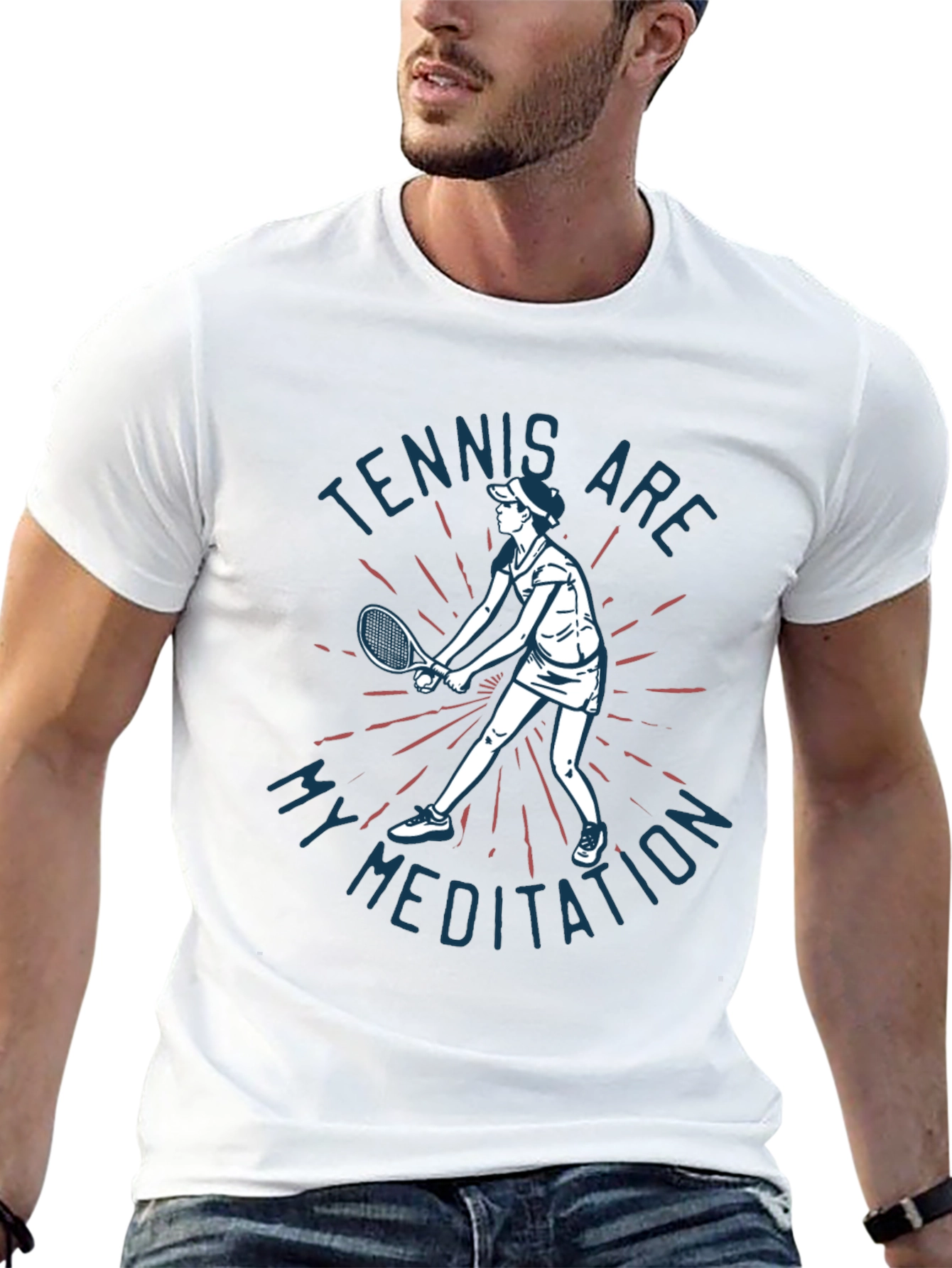 Black Tennis Meditation Graphic Tee - Unisex view 13