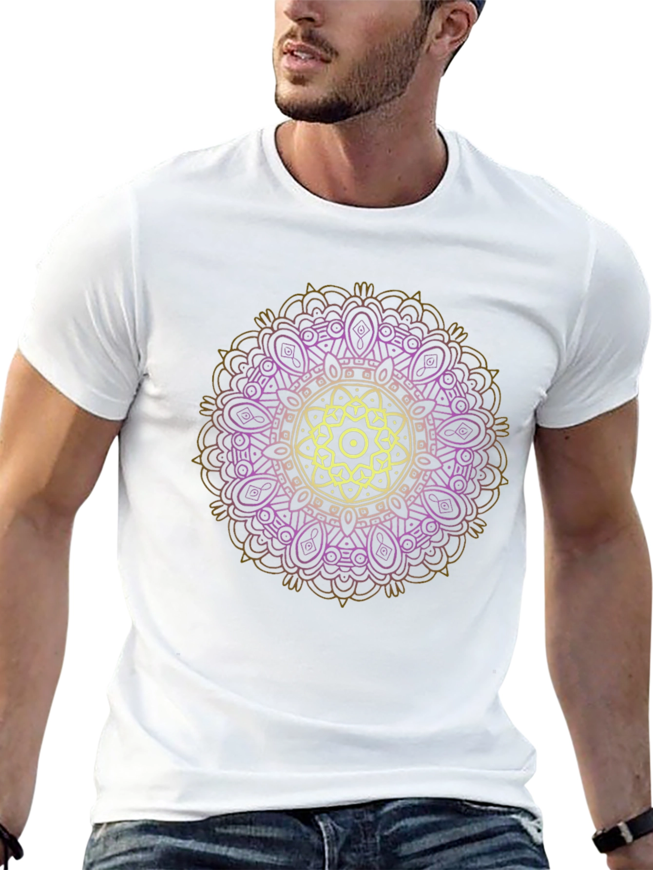 Black Mandala Graphic Tee - Stylish Black T-Shirt view 13