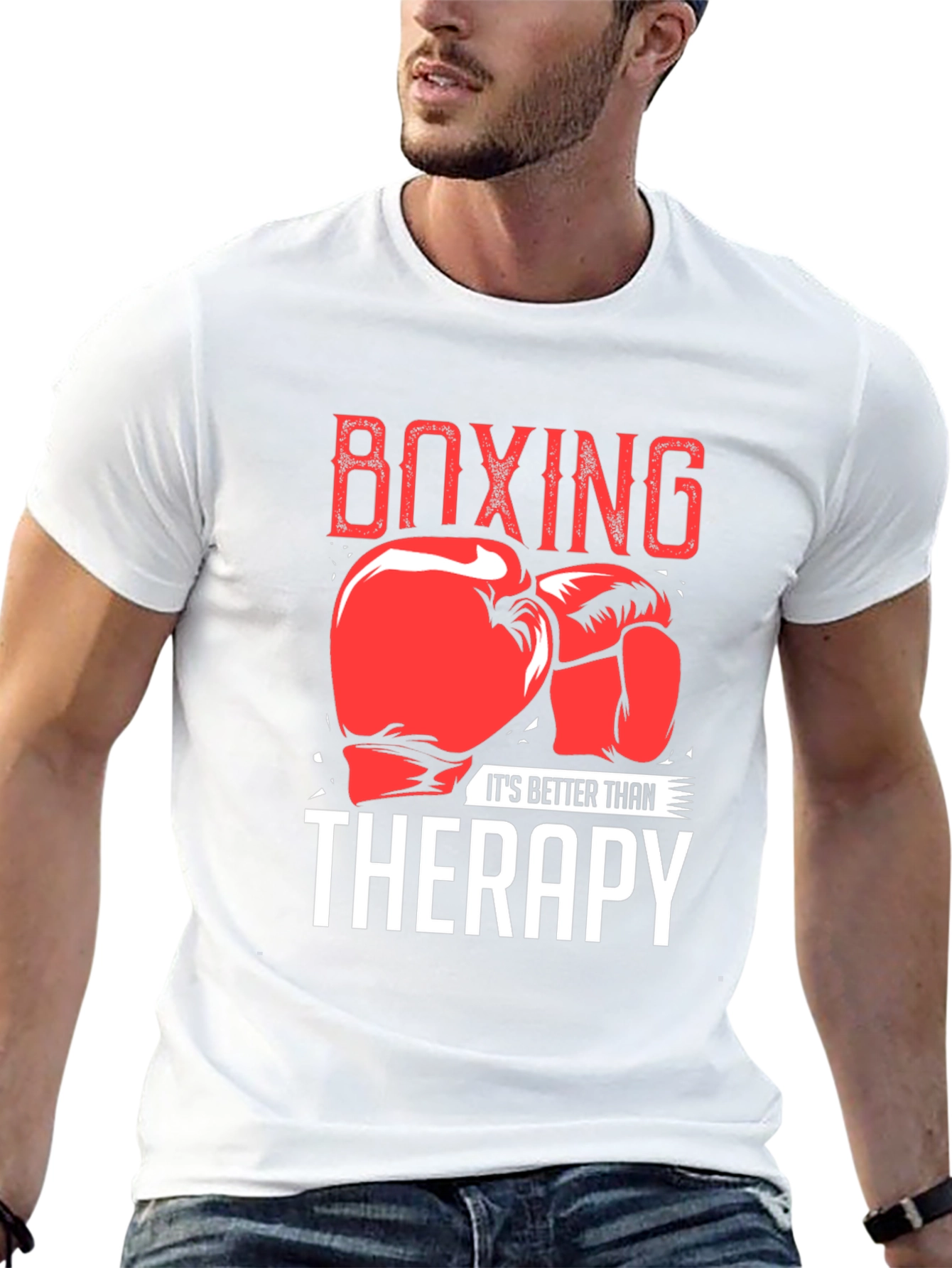 Black Boxing Therapy T-Shirt view 13
