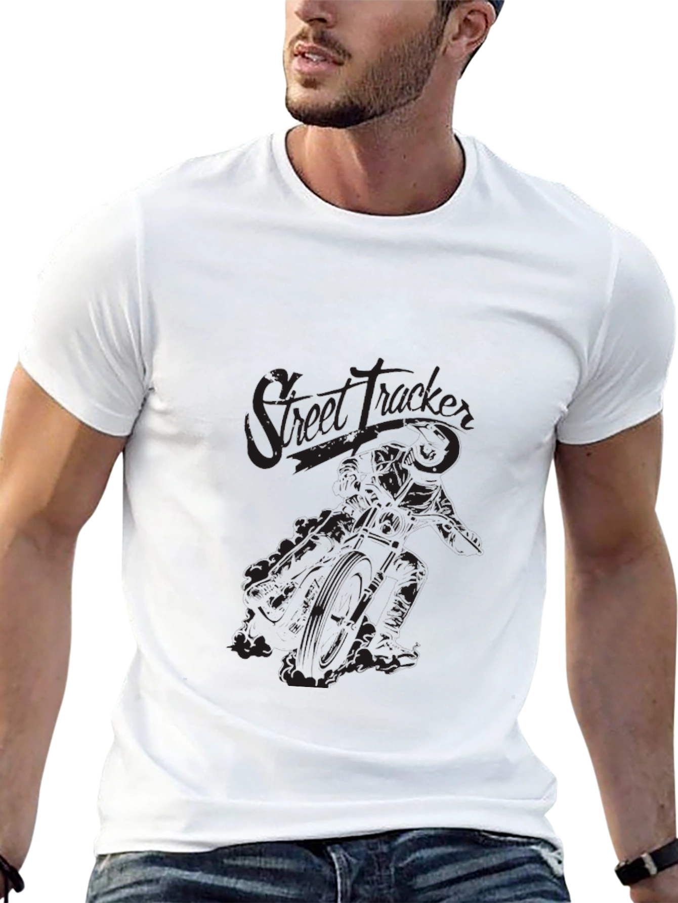 Black Street Tracker Graphic Tee - Men's Black T-Shirt view 13